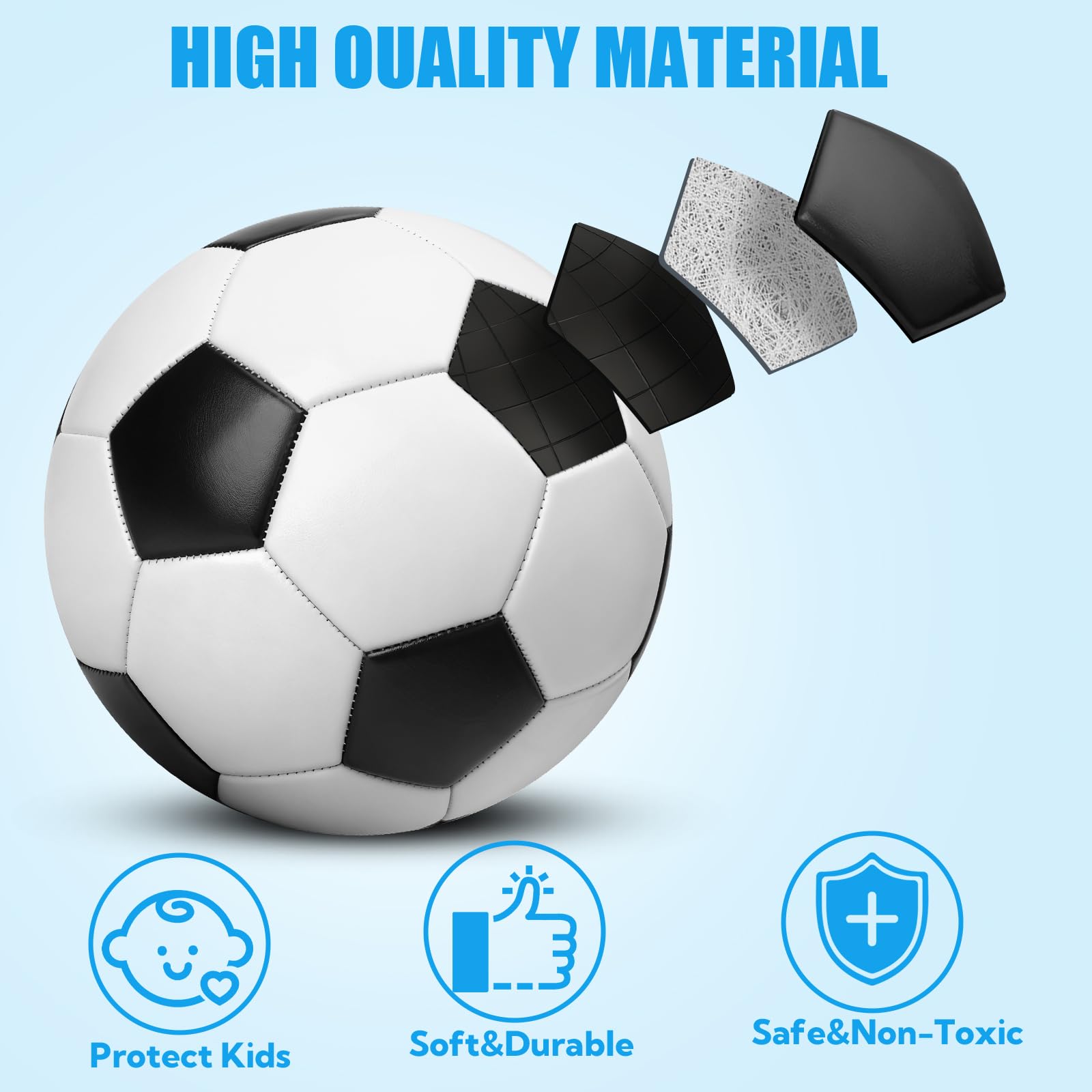 VZZNN Paquete de 12 balones de fútbol clásicos con bomba de fútbol y bolsa de malla. Mochila de fútbol clásica. Se puede utilizar como caja de zapatos de regalo y donación de caridad. Adecuado para