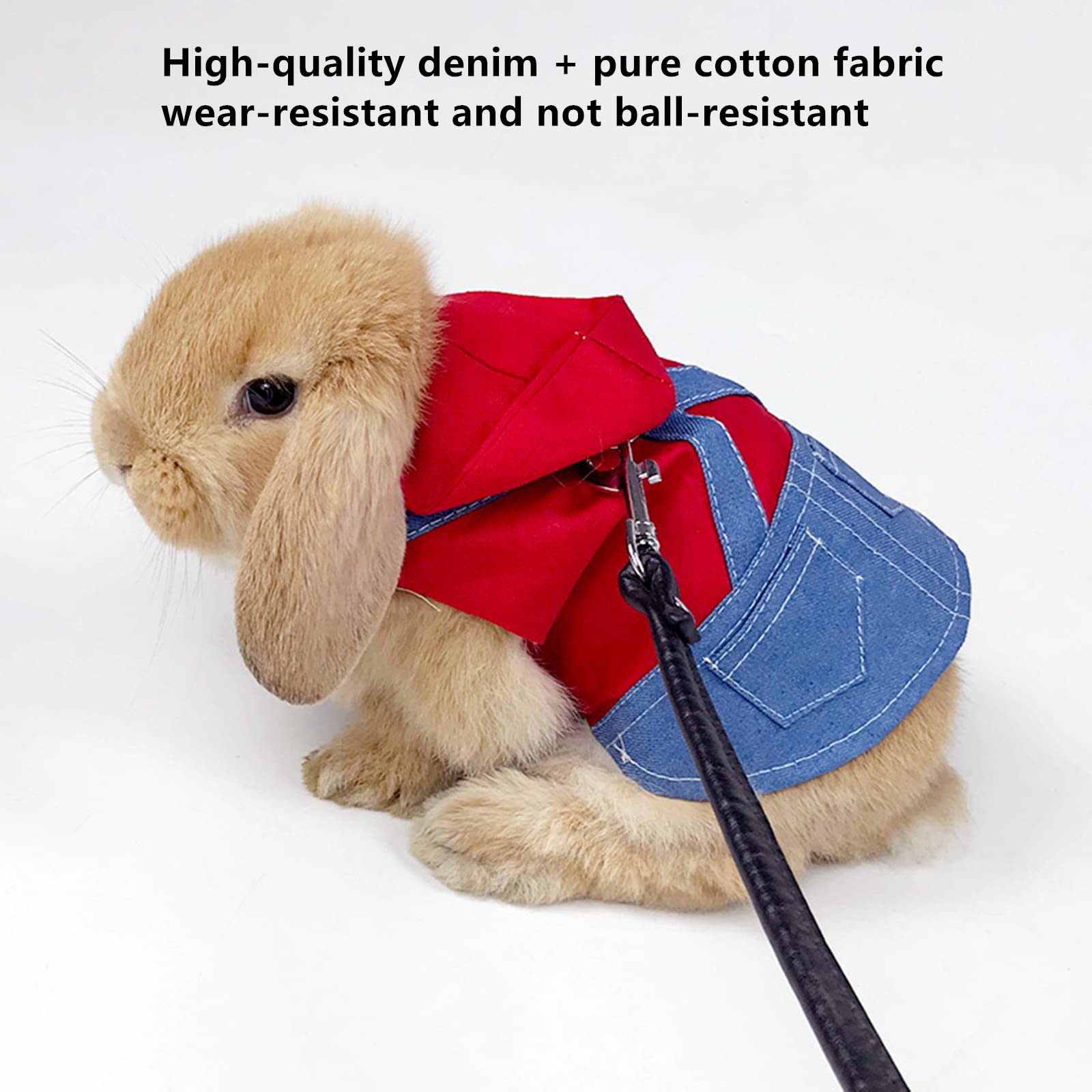 Adjustable Rabbit Harness, Bunny Harness Leash, Rabbit Vest, Soft Rabbit Harness Leash with Lead, Rabbit Costume Harness - Image 2