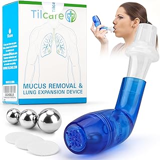 Tilcare Dispositivo de Eliminación de Moco y Expansor de Pulmón Respiratorio - Ayuda de Terapia de Ejercicio y Limpieza - Gran Tratamiento para EPOC, Asma, Fibrosis Quística o Fumadores