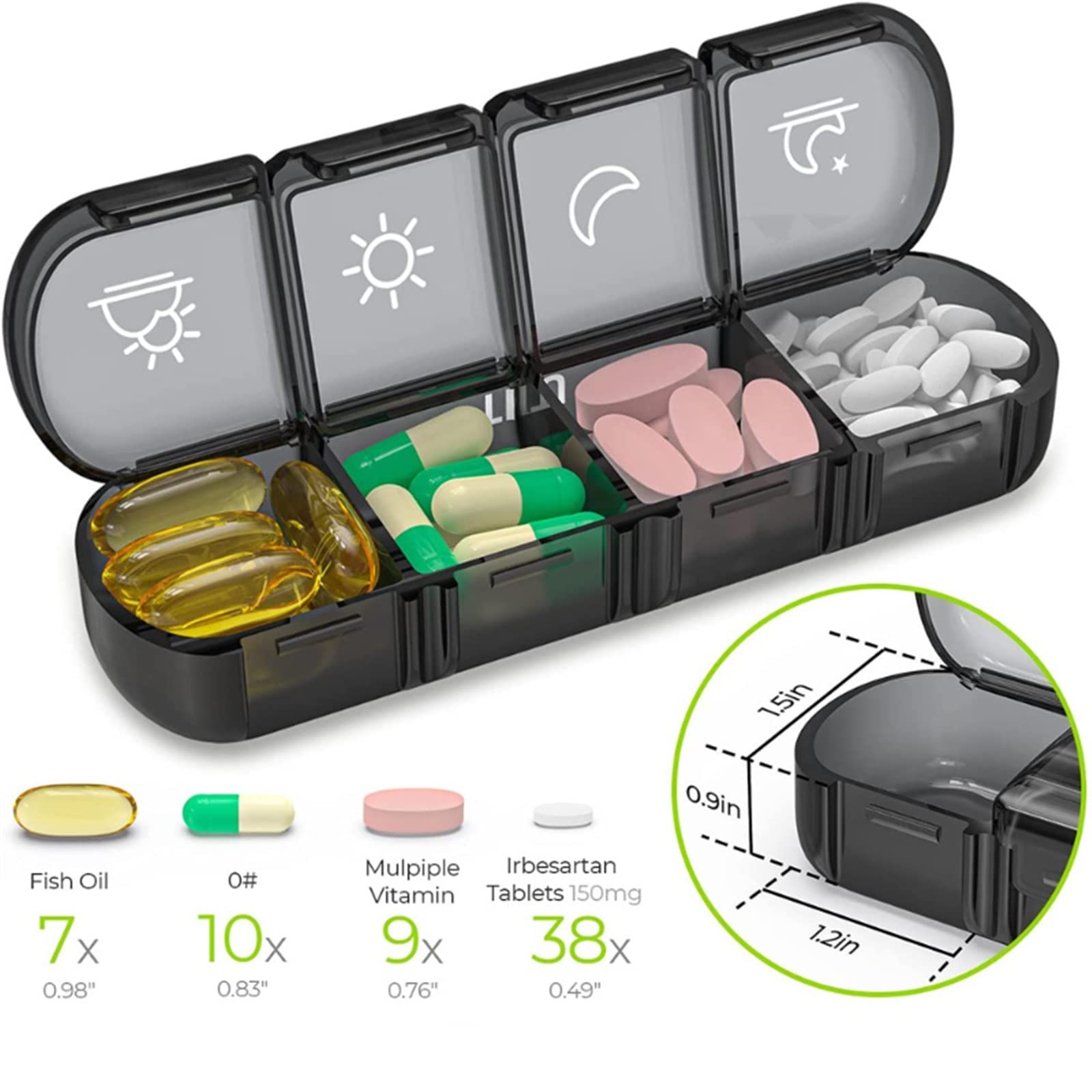 Pastillero 7 días 21 rejillas 3 veces un día pastillero estuche organizador portátil contenedor de almacenamiento grande tableta aceites de pescado Dispensadores de Píldoras