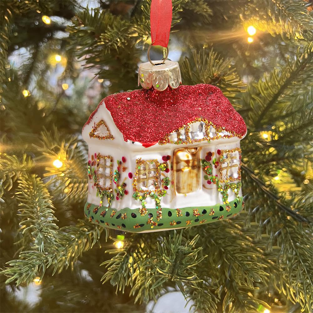 Boules de Noël en verre de 12 cm - Décora[k5588] - Ice Petrol Turquoise Ornements Dorés