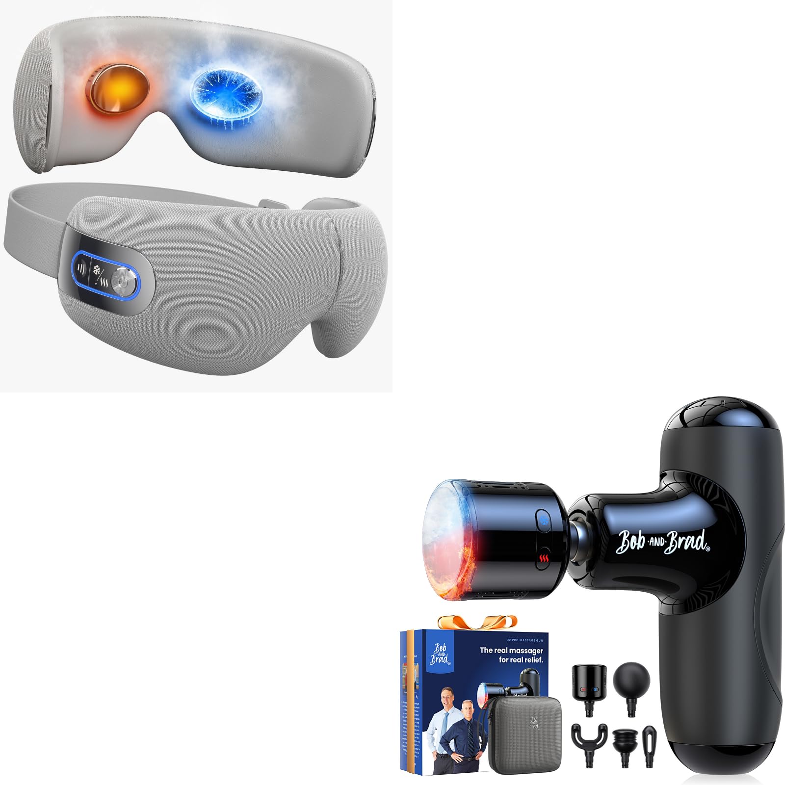 BOB AND BRAD Q2 Pro Mini Massage Gun and EYEFLOW Eye Massager with Heat Cooling