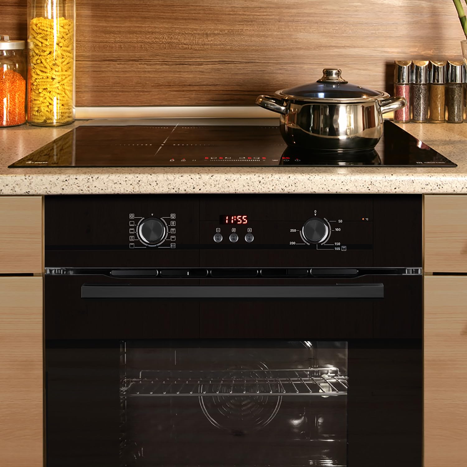 KKT KOLBE Autarkes zestaw kuchenek, 60 cm, piekarnik do zabudowy BO8005FB, 77 cm, płyta indukcyjna IH87704RL do wycięcia na 59 cm | grill gorące powietrze | timer | oszklenie termiczne |