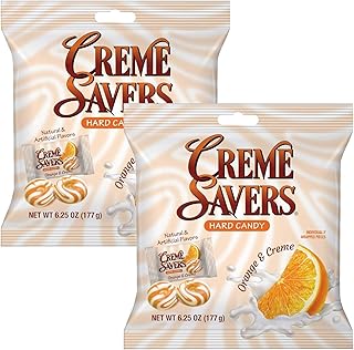 Cream Savers (Orange - 6.25 Ounce (Pack of 2) Individually Wrapped Hard Candy, MAJUU CONNECT