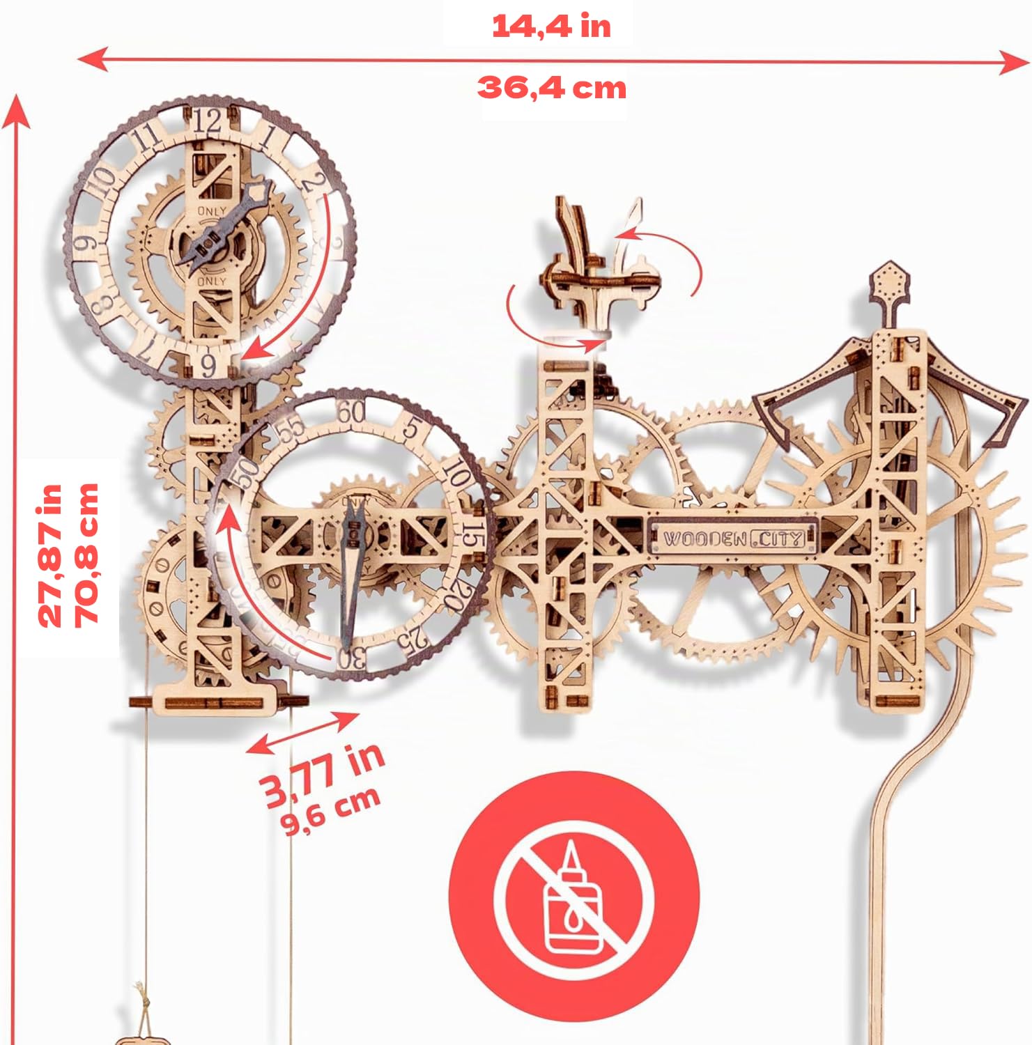 WOODEN.CITY Puzzles 3D en Bois pour Adultes - Puzzle Adulte Maquette en Bois À Construire DIY - Loisirs D'horloge pour Adultes Hommes - Kits De Modélisme Élégants Et Détaillés