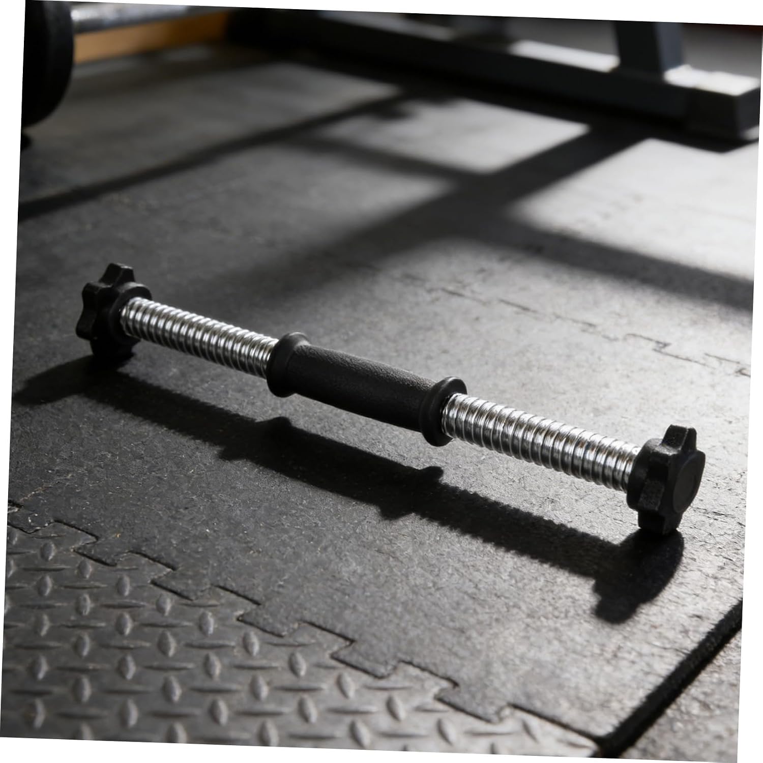 VALICLUD 2pcs Adjustable Threaded Dumbbell Handle Bars Featuring Locking Spinlock Collars for Strength Training and Toning, Steel Construction, Non-slip Design Compatible with 1 Inch Weight