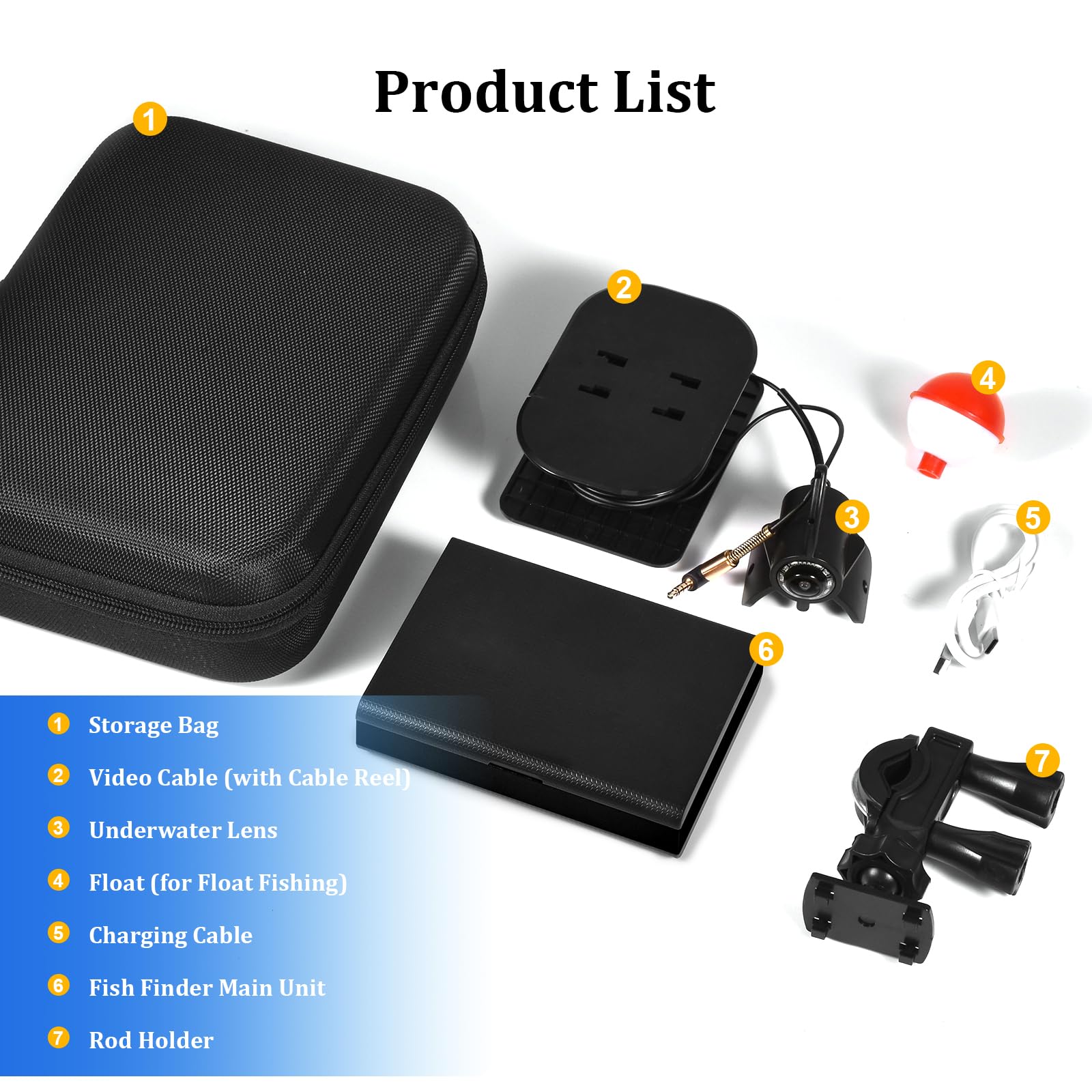Unterwasserkamera Angeln Fishfinder, Fish Finder Kamera mit 4.3 Zoll IPS Display und 20m Kabel, Wasserdicht 220° Weitwinkel Nachtsicht Unterwasser Angelkamera für Meeresangeln Fluss Angeln Eisfischen