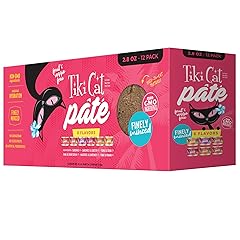 Tiki Cat Grill Pâté Variety Pack, Combinations of Real Flaked Fish, Wet High-Protein & High-Moisture Cat Food, 2.8 oz. Cans (Pack of 12)
