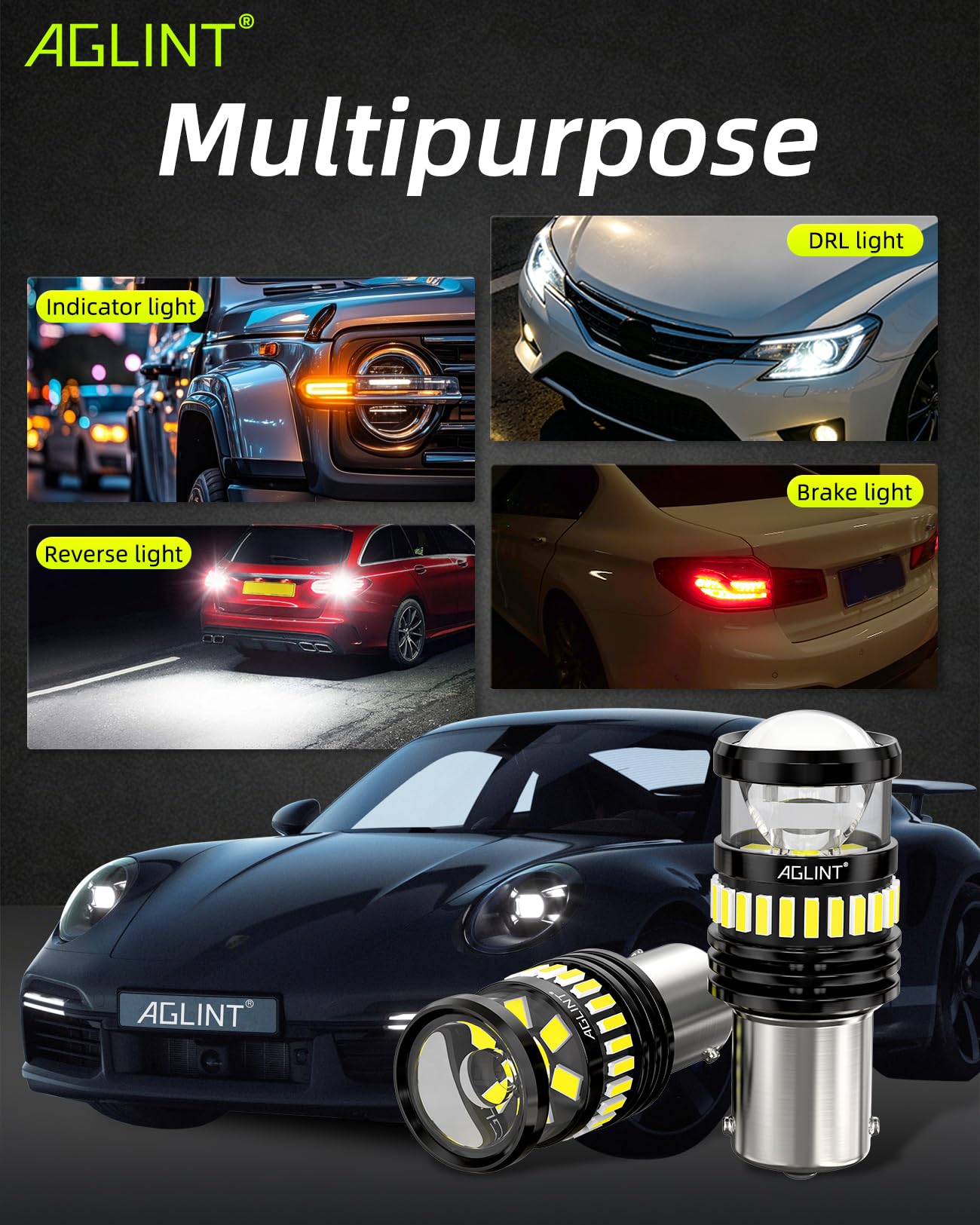 P21W LED Lampadina 31SMD BA15S 12V 24V 6500K Bianco 2 Pezzi per Auto Camper Luci DRL