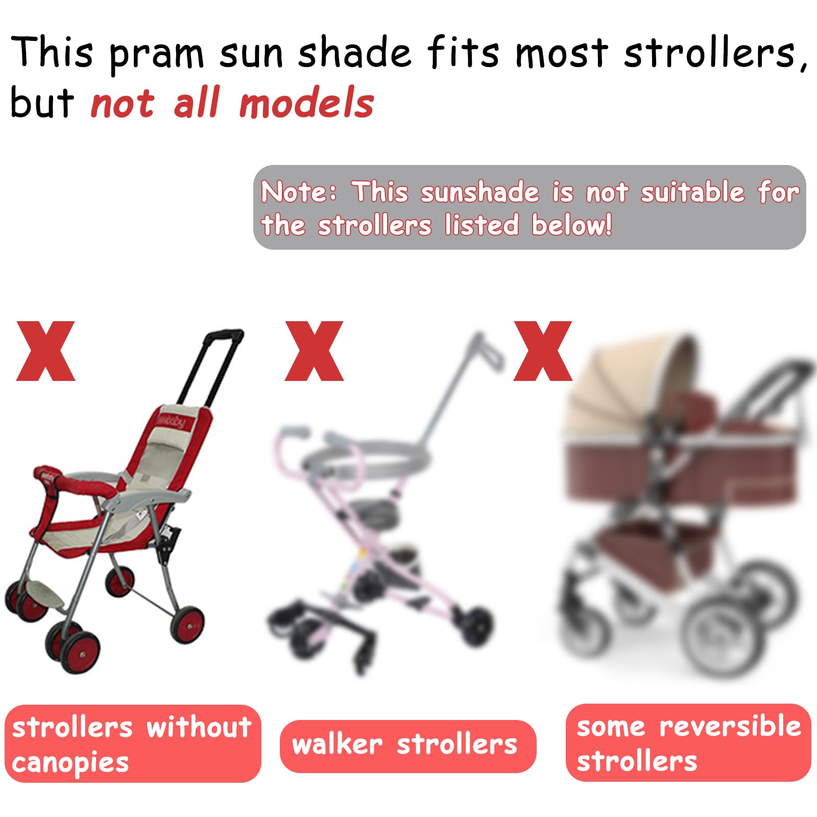 Pare Soleil Poussette Universelle Anti-UV UPF50+ Canopy Auvent de Poussette Réglable Poussette protection soleil Housse de Soleil pour Poussette bébé