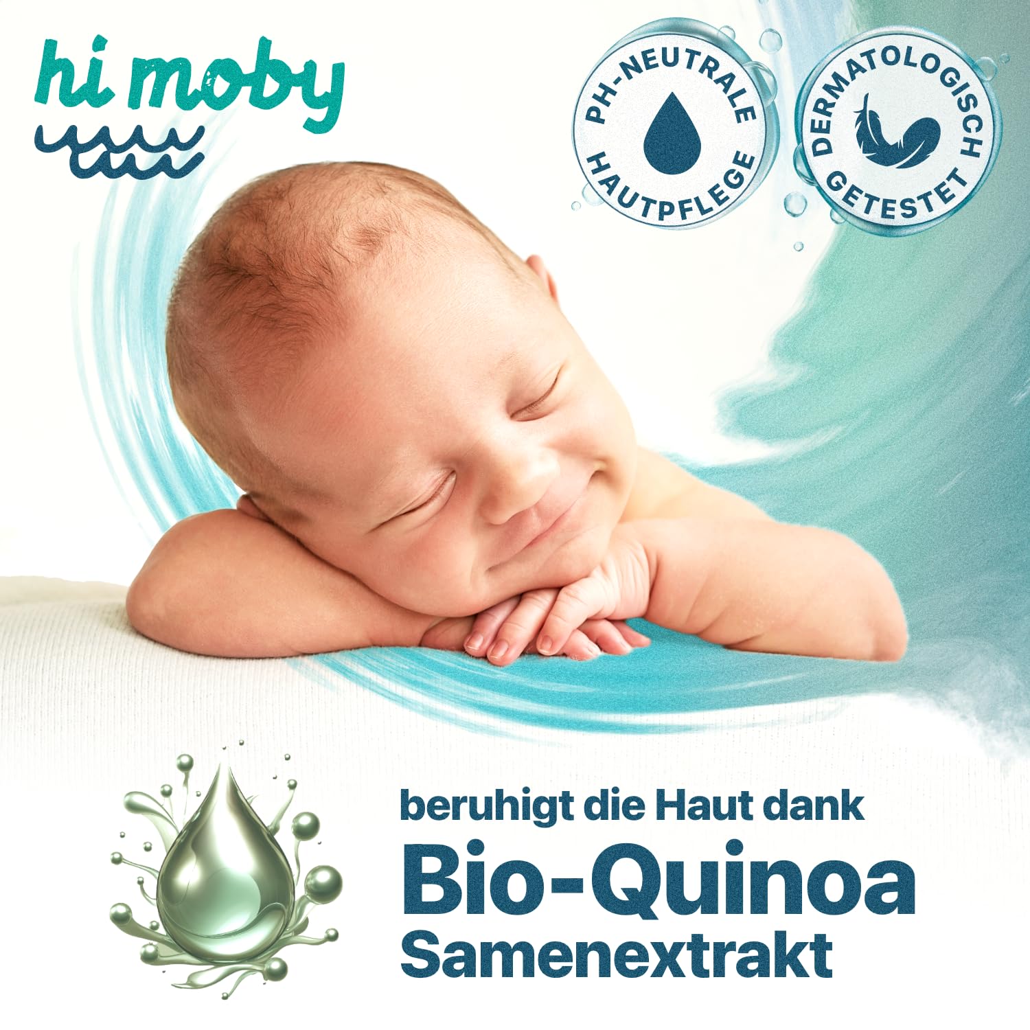 hi moby - Salviettine umidificate per bambini in cotone e lino, set regalo 600 panni (confezione da 12 x 50 pezzi), senza profumo, senza plastica, per pelli sensibili del bambino, biodegradabili