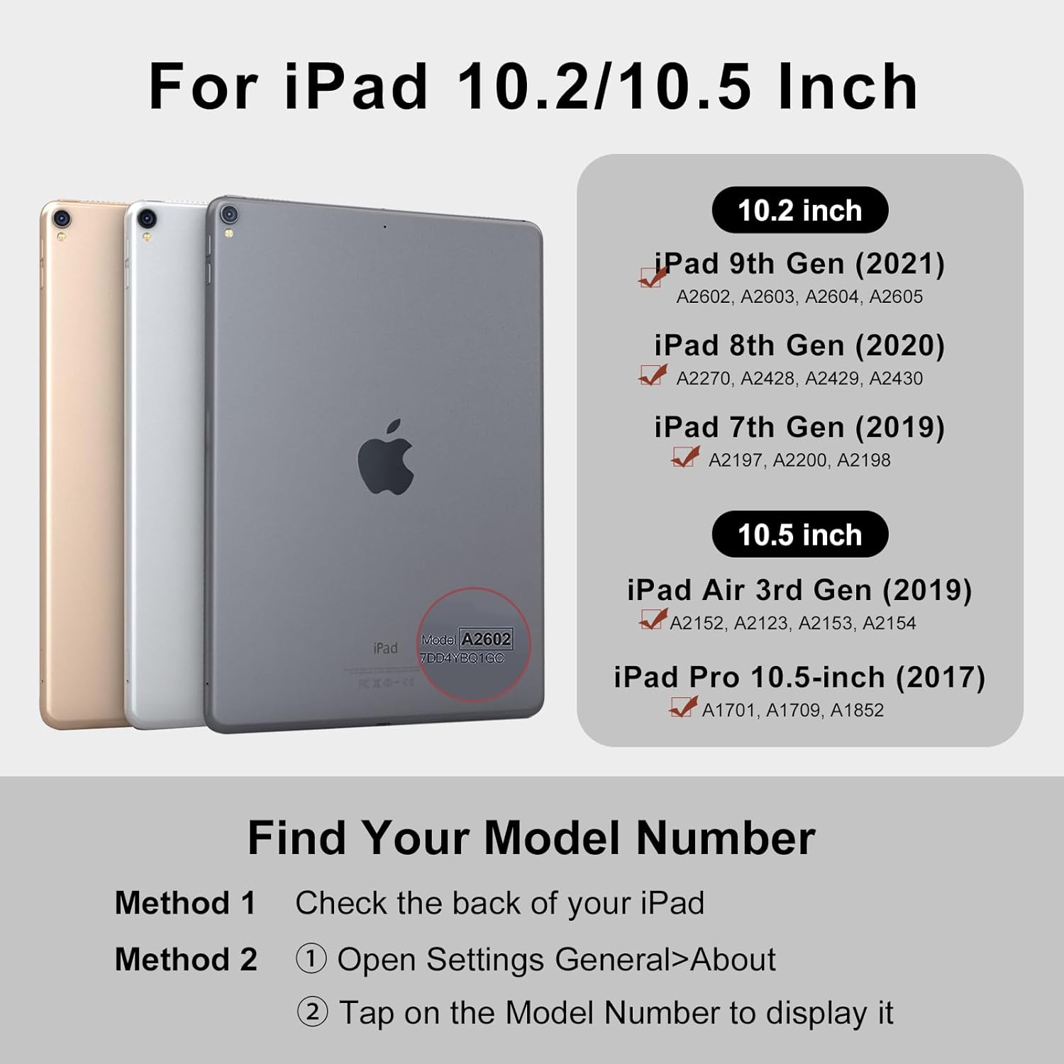 Baisla Keyboard Case for iPad 9th Generation 10.2'', iPad 8th/7th, Premium Stain-Resistant Detachable Wireless Keyboard Adjustable Grooves Case with Pencil Holder for iPad Pro 10.5/Air 3rd Gen(Black) - Image 3