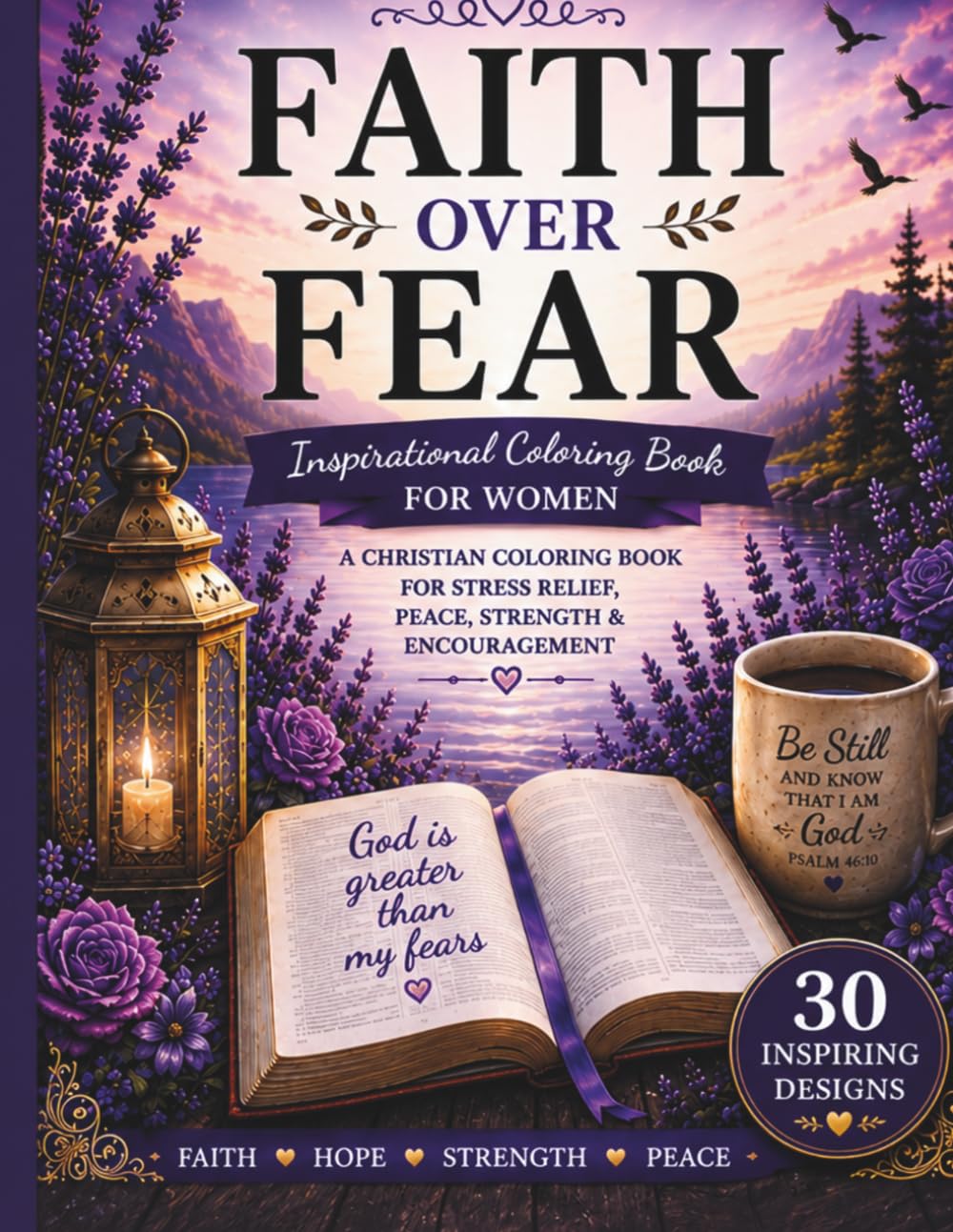 Faith Over Fear: Christian Coloring Book for Women