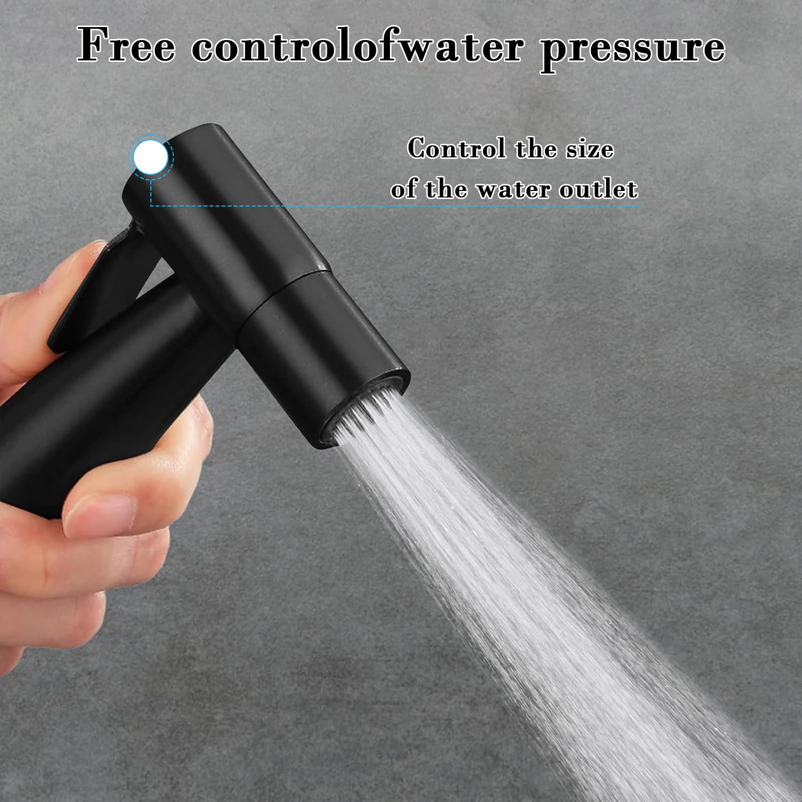 Cabezal de Ducha o Bidet Pulverizador, Ducha WC, Grifo de Bidet con Manguera 2m, Kit de Rociador de Mano para Inodoro Kit de Rociador de Bidet de Acero Inoxidable, para Higiene Diaria (Negro)
