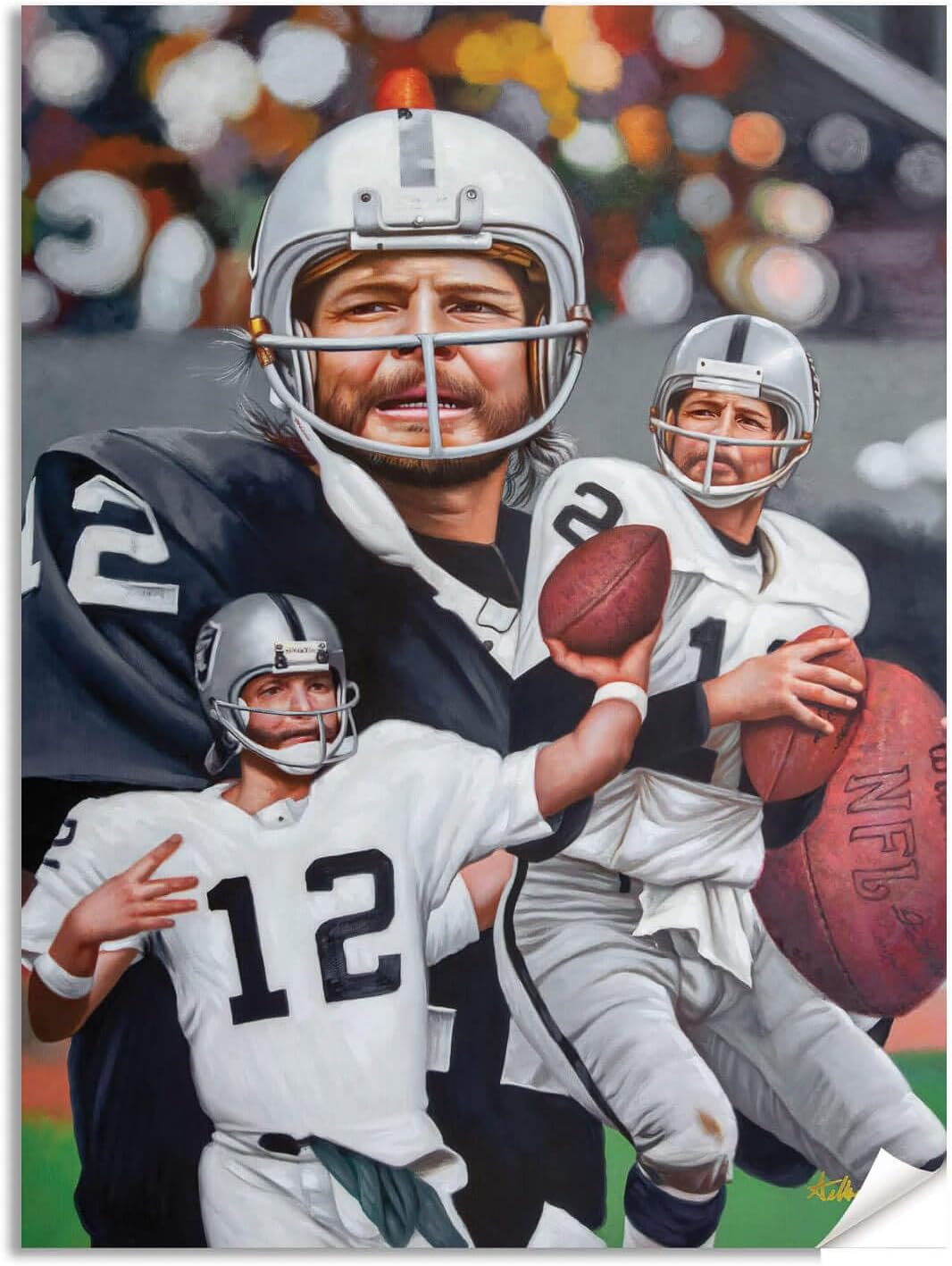Ken Stabler Oakland Football Quarterback QB Art Print 1AM3 8x10-40x50
