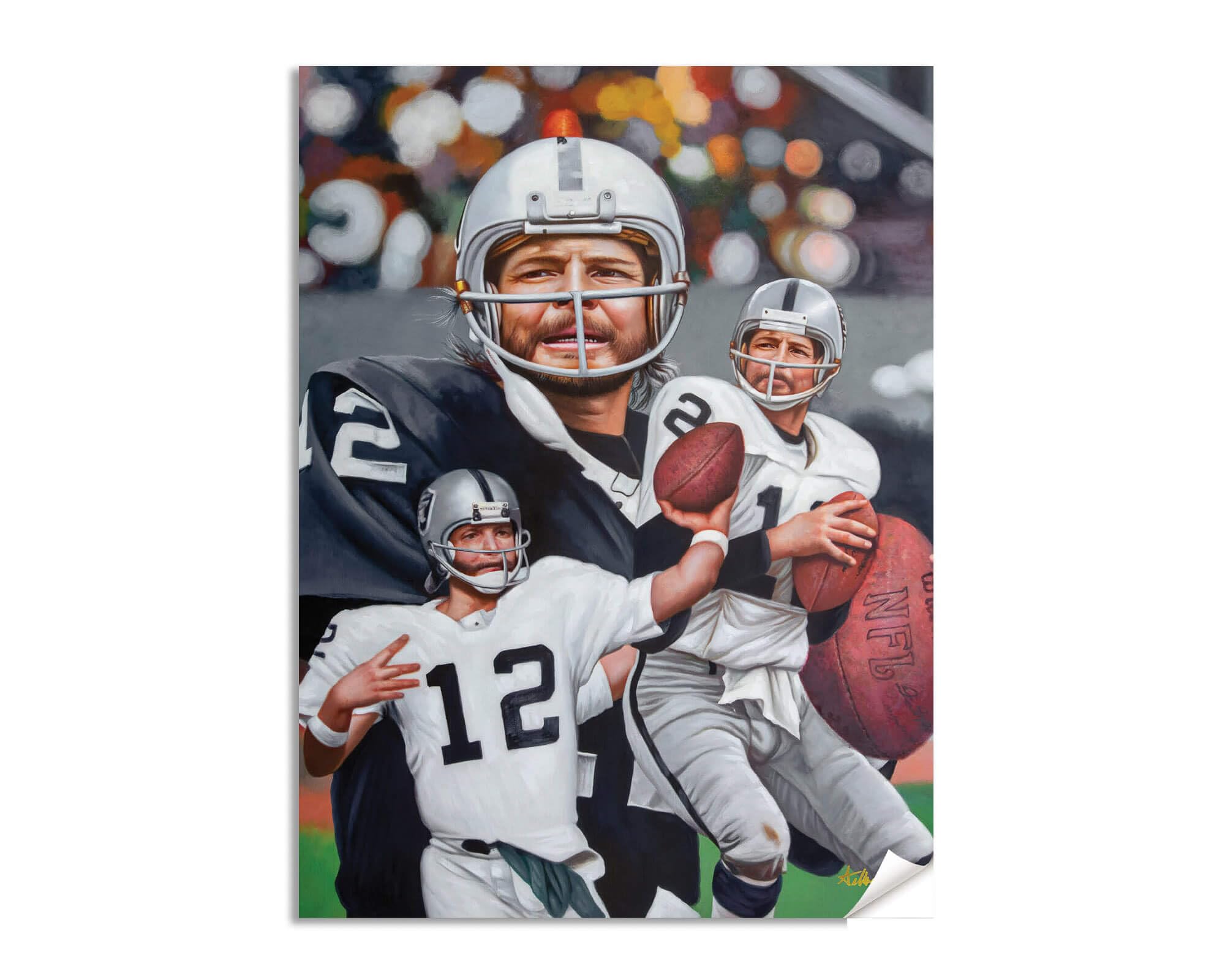 Ken Stabler Oakland Football Quarterback QB Art Print 1AM3 8x10-40x50