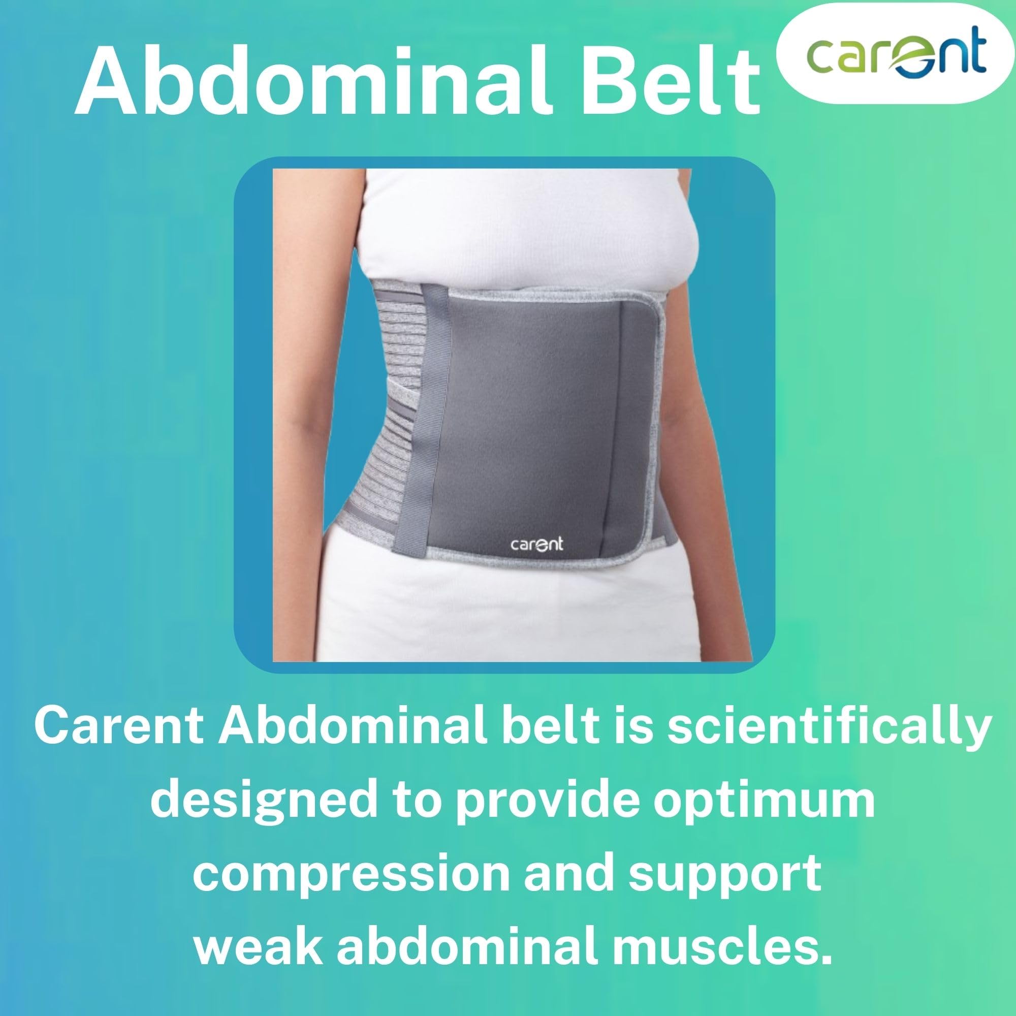 Carent Adjustable Abdominal Belt β Waist and Stomach Support Belt for Post Surgery Recovery, Hernia Support, Abdominal Compression and Pain Relief (XXL (110-120 CM)) 1