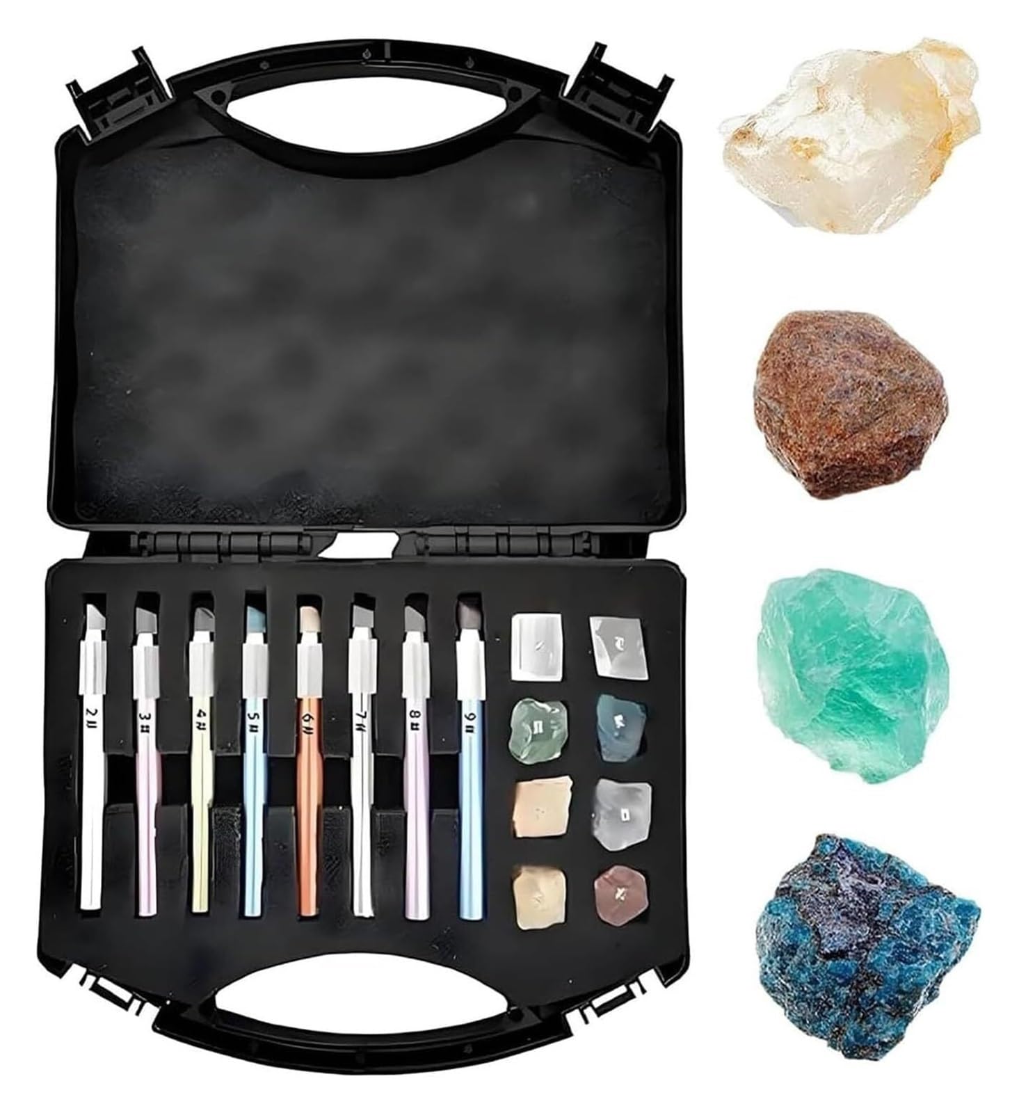 Kit de test de dureté Mohs stylos testeurs anti-contrefaçon pour pierres précieuses et jade - 8