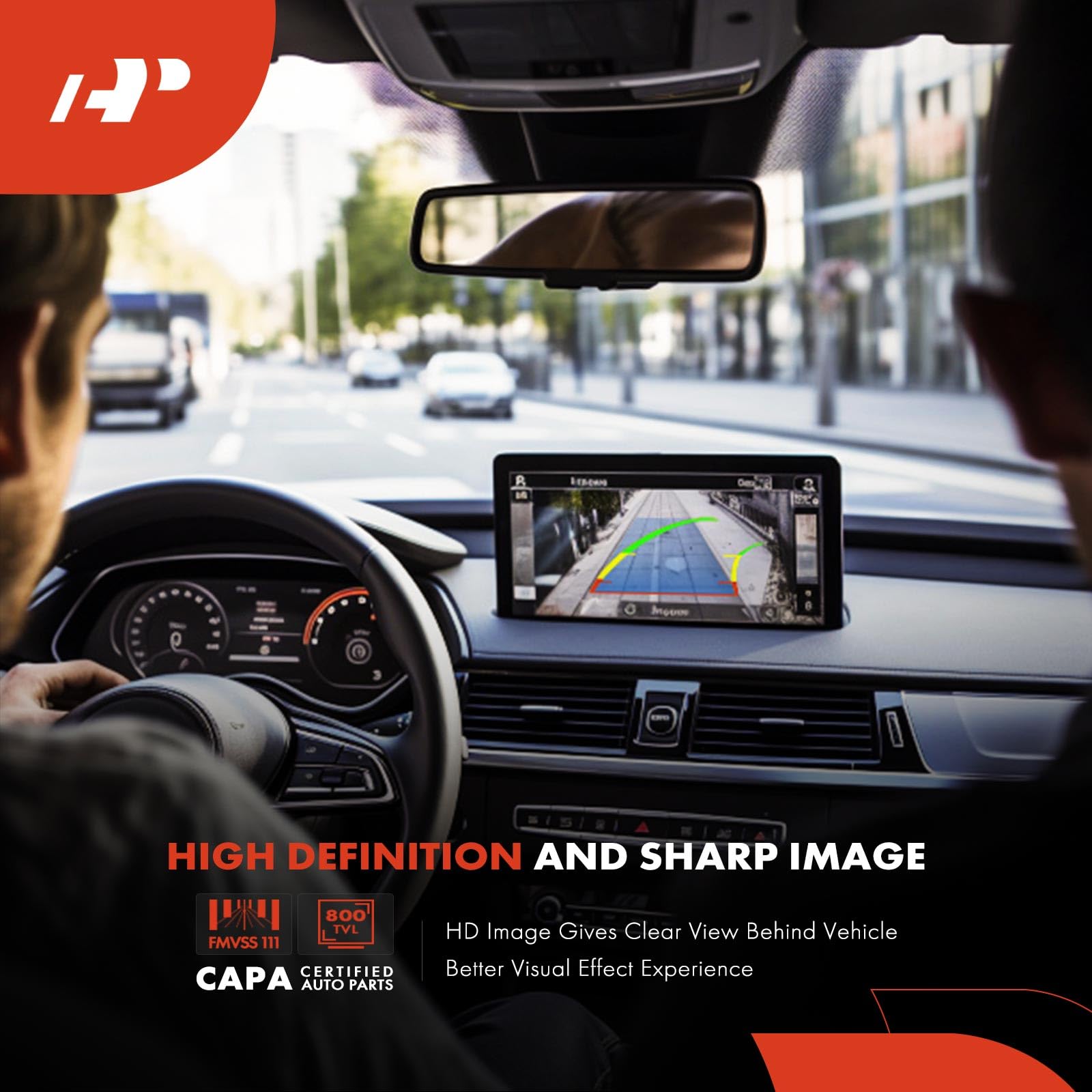 A-Premium Rear View Backup Camera C.A.P.A. Compliant - Compatible With Chevy Silverado 2500 3500 HD, GMC Sierra 2500 3500 HD, 16-19 - Replaces OE...