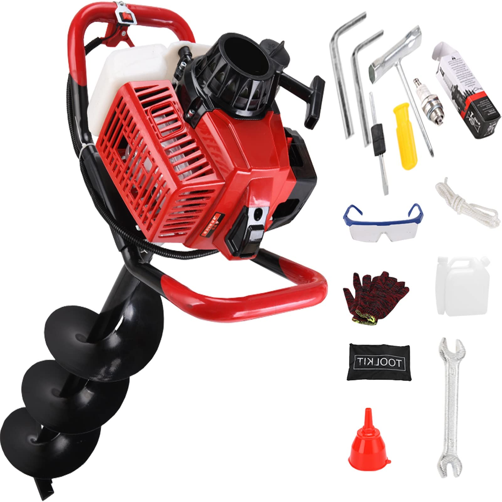 FAXIOAWA Attrezzi da Giardino per Trapano a Terra per Recinzione Trivella per Fori Alimentati a Gas a Mano Attrezzi da Giardino Piantatrice a Due Tempi 3.8HP (Dimensioni : 158cc 12cm)