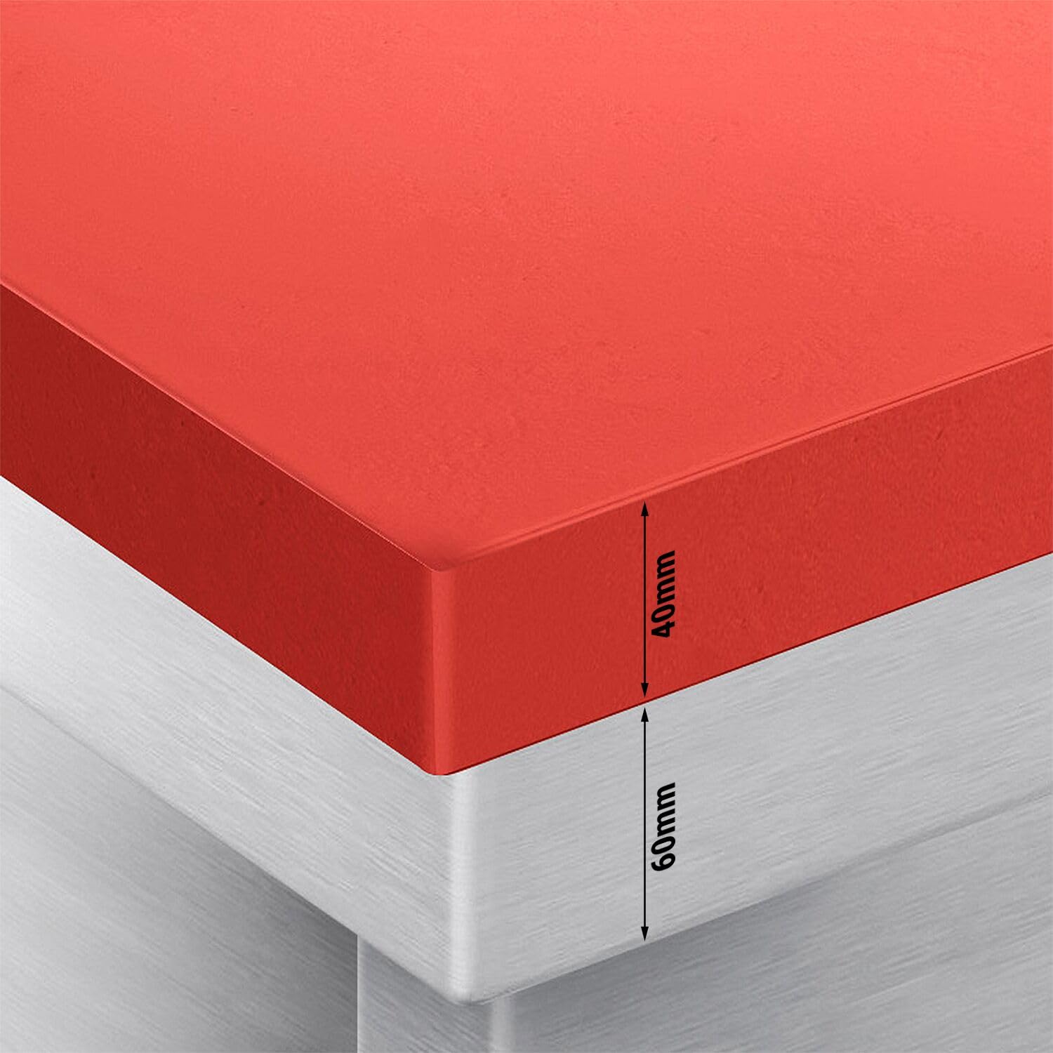 GGM Gastro | ASK86#FKPRT86 | Edelstahl Arbeitsschrank PREMIUM - 800x600mm - mit Flügeltür inkl. Schneideplatte Rot