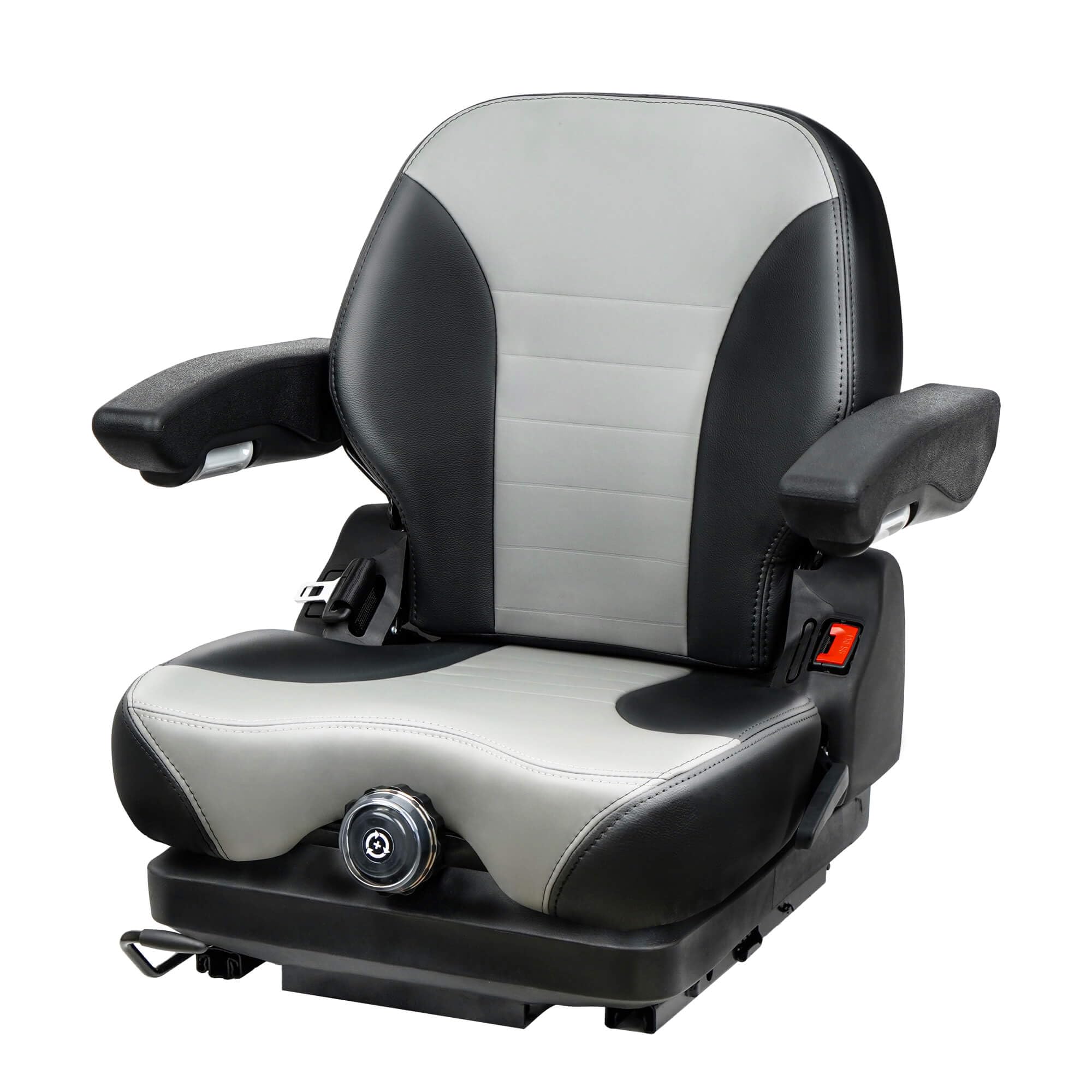 Tractor Suspension Seat, Adjustable Seatbelt Backrest Armrests Weight Adjustment - Compatible with Toro Bad Boy Scag Kubota Ferris Hustler Gravely Zero-Turn Mowers &amp; Tractors