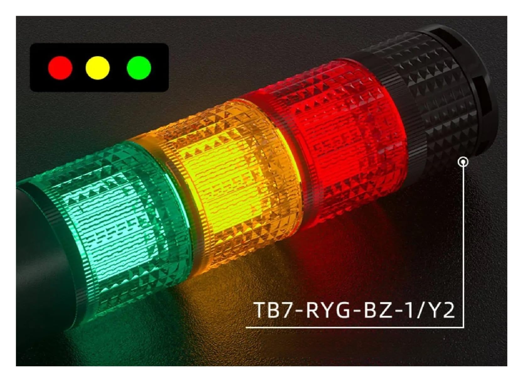 Wieża sygnalizacyjna LED, 24 V, przemysłowe światło ostrzegawcze, światło stosu z brzęczykiem, trójkolorowy alarm, wskaźnik elektronarzędzia