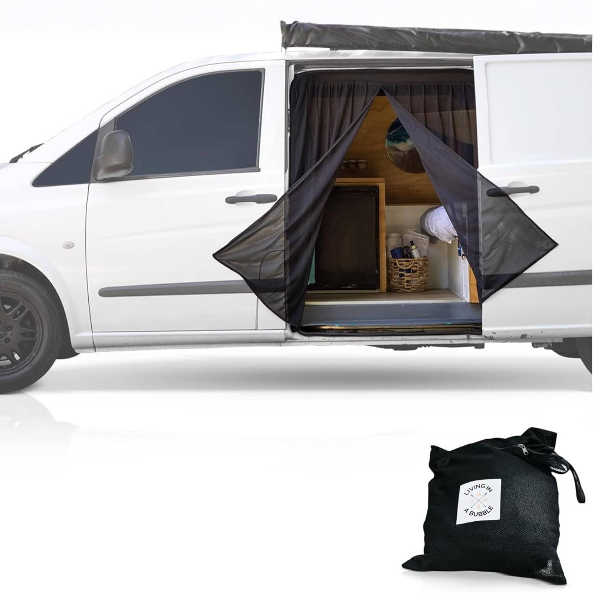 Living in a Bubble Mercedes Metris Moustiquaire magnétique pour Porte coulissante et Autres Camping-Cars, Taille Universelle, Taille S,