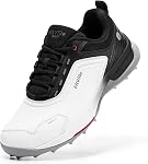 FitVille Chaussures de golf large sans araignée pour homme, Chaussures professionnelles imperméable pour homme V7