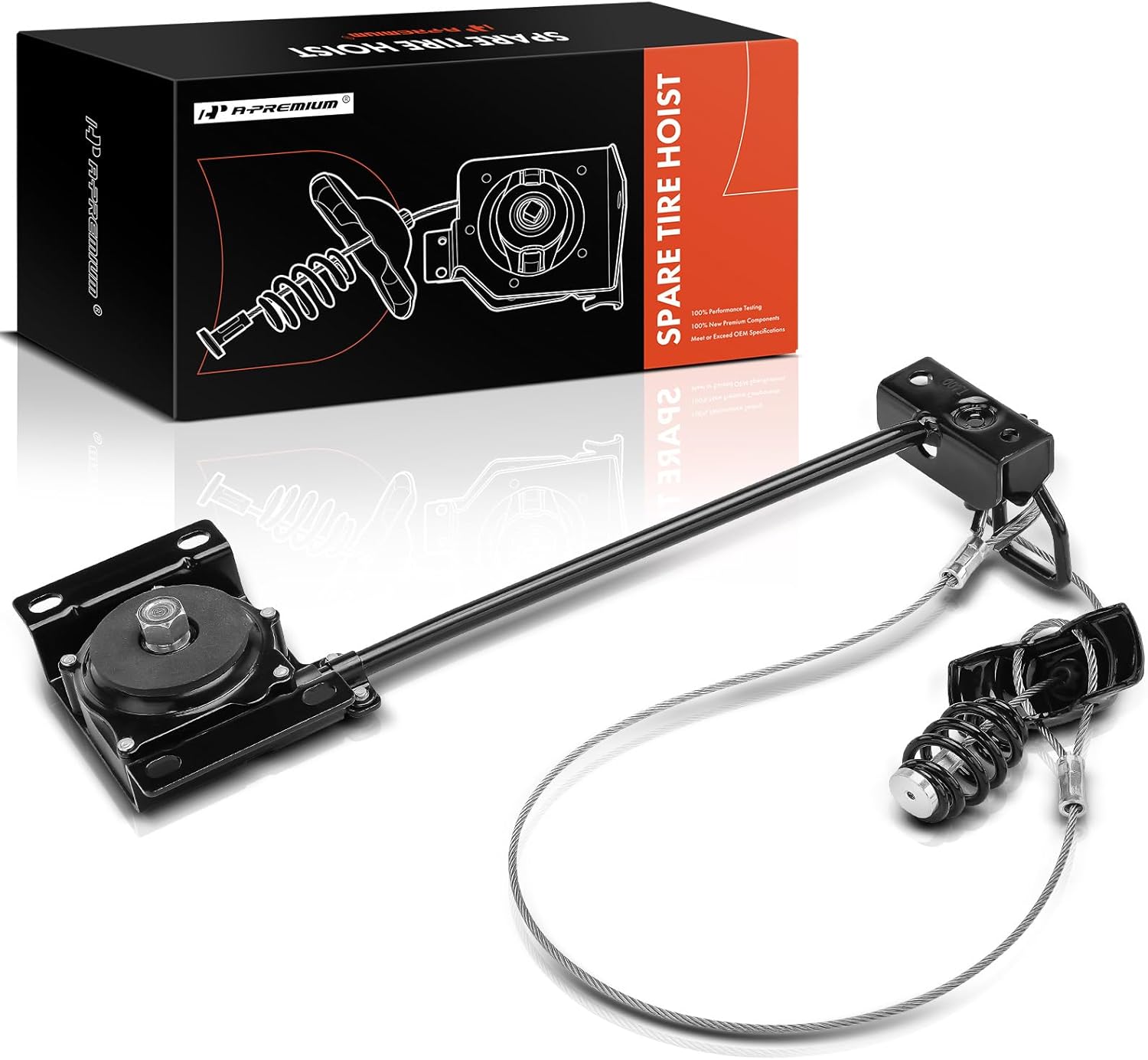 A-Premium Spare Tire Hoist Spare Tire Winch Carrier Compatible with Nissan Pathfinder 2013-2018 & Infiniti QX60 2014-2018, JX35 2013, Replace# 572103JA0B, 572103JA0C