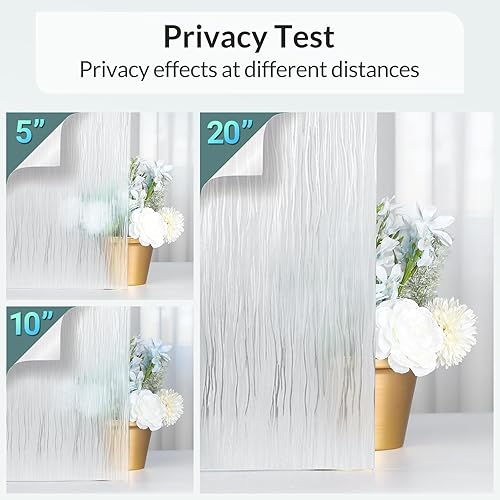 Miniatura 6 de LUTE Película de privacidad para ventana, película de vidrio esmerilado extraíble, bloqueo solar, control de calor, cubierta de ventana de puerta,