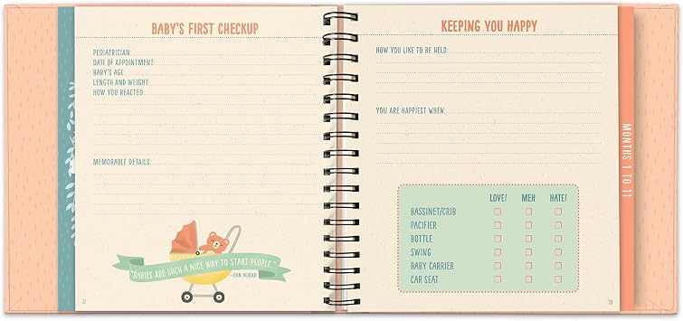 Babys First Years Guided Journal by Studio Oh! - Bundle of Joy - 9" x 9" - Beautifully Illustrated Hardcover Journal with Storage Pockets Creates a Keepsake of Babys Earliest Years