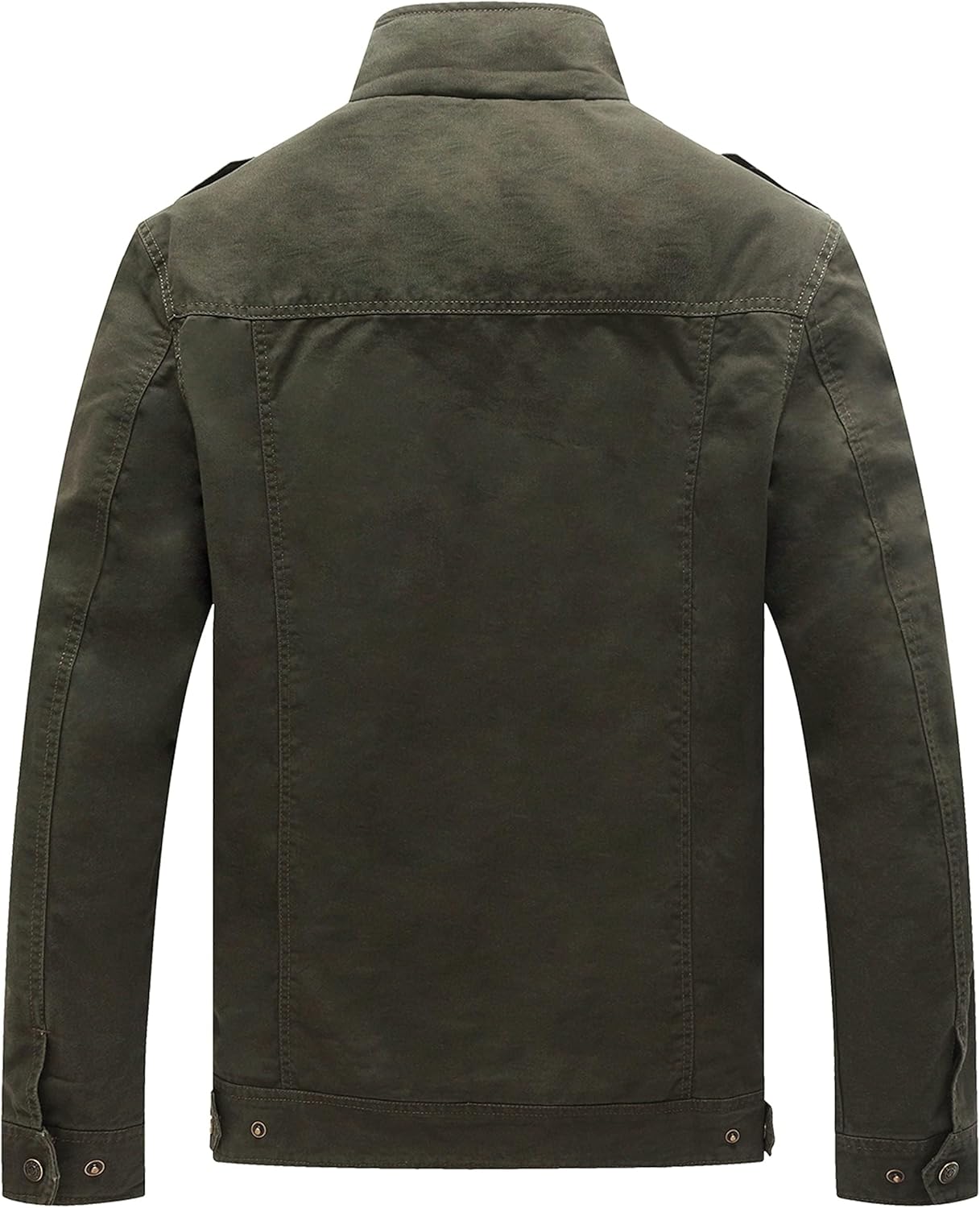 WenVen Men's Military Jacket Fleece Lined Winter Puffer Coat Cotton Windbreaker Parka - Image 4