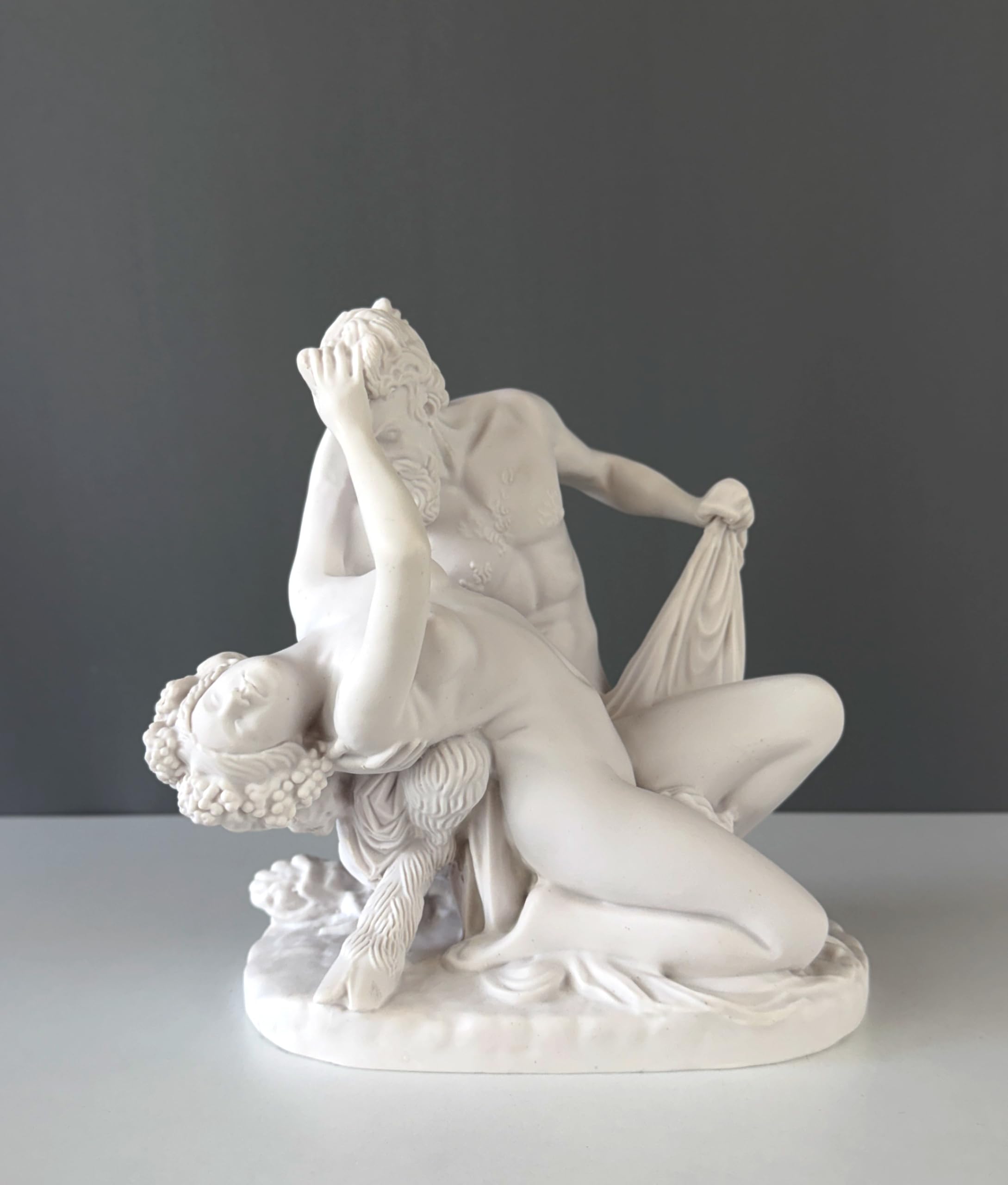 Statua decorativa Satiro e Baccante, 21 cm - 8,2", busto scultura, statua greca