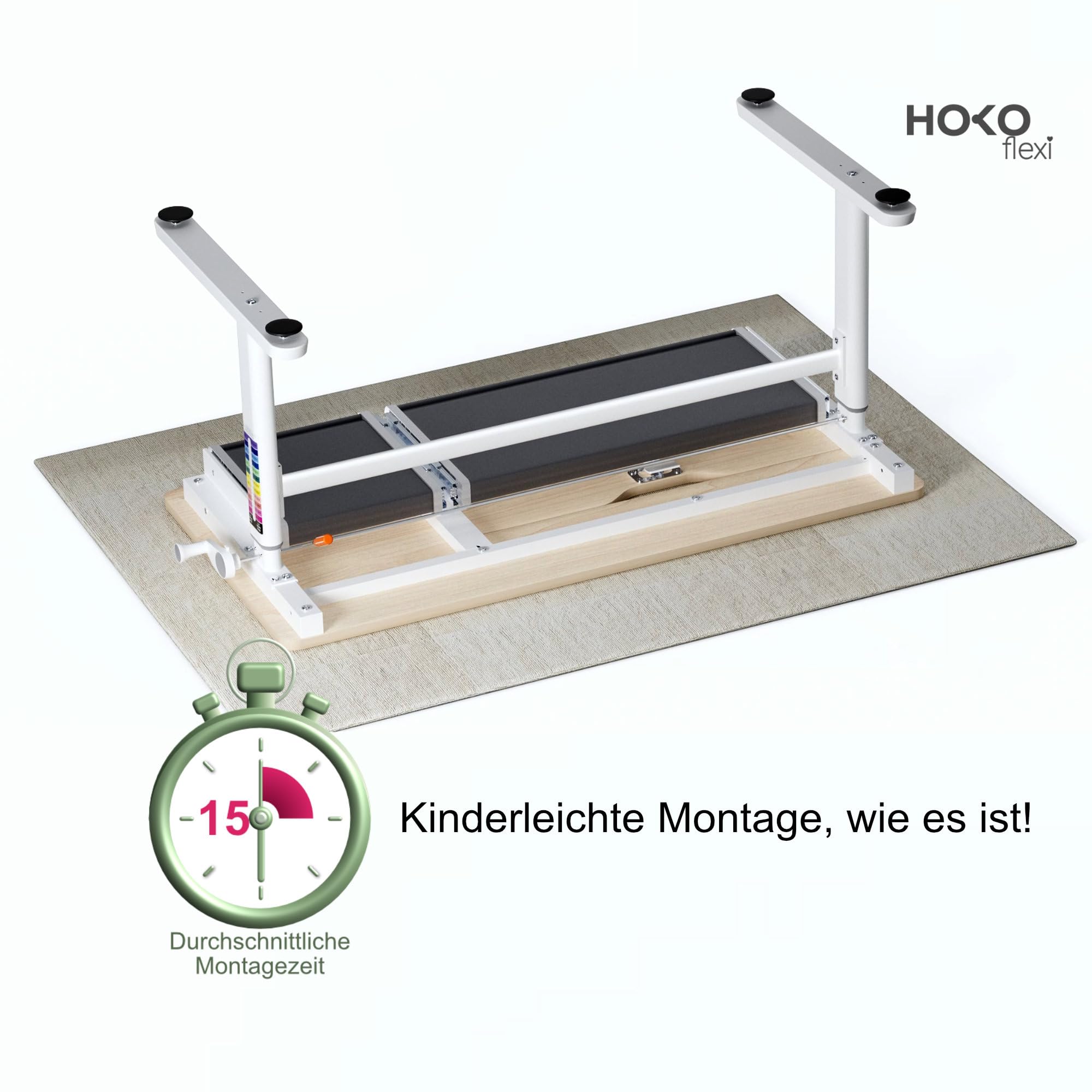 HOKO Kinderschreibtisch höhenverstellbar, Schreibtisch Kinder 120x60 cm | Kinderschreibtische mit 80x40 cm neigbare Tischplatte & Schubladen, Jugendschreibtisch für Kinder ab 6 Jahren, Weiß, ELIN