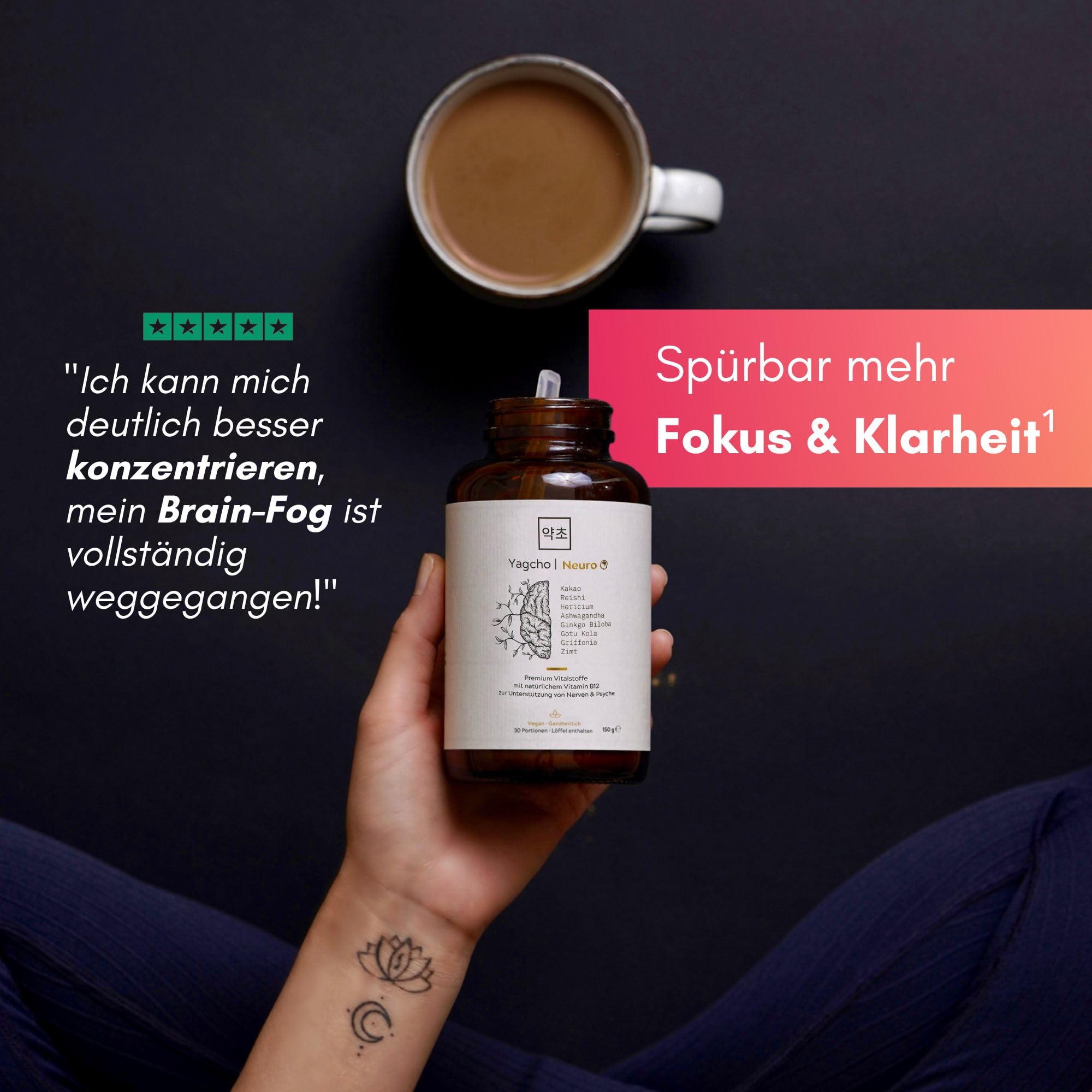 Yagcho Neuro | Vitalpilze Mix | Mushroom Coffee | Nahrungsergänzungsmittel