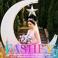 Vista 5 de Fashey Diadema de estrella con corona de halo plateado, accesorios para el cabello para mujer (plateado)