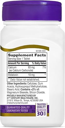 Miniatura 10 de 21st Century Melatonina 10 mg de liberación prolongada, 120