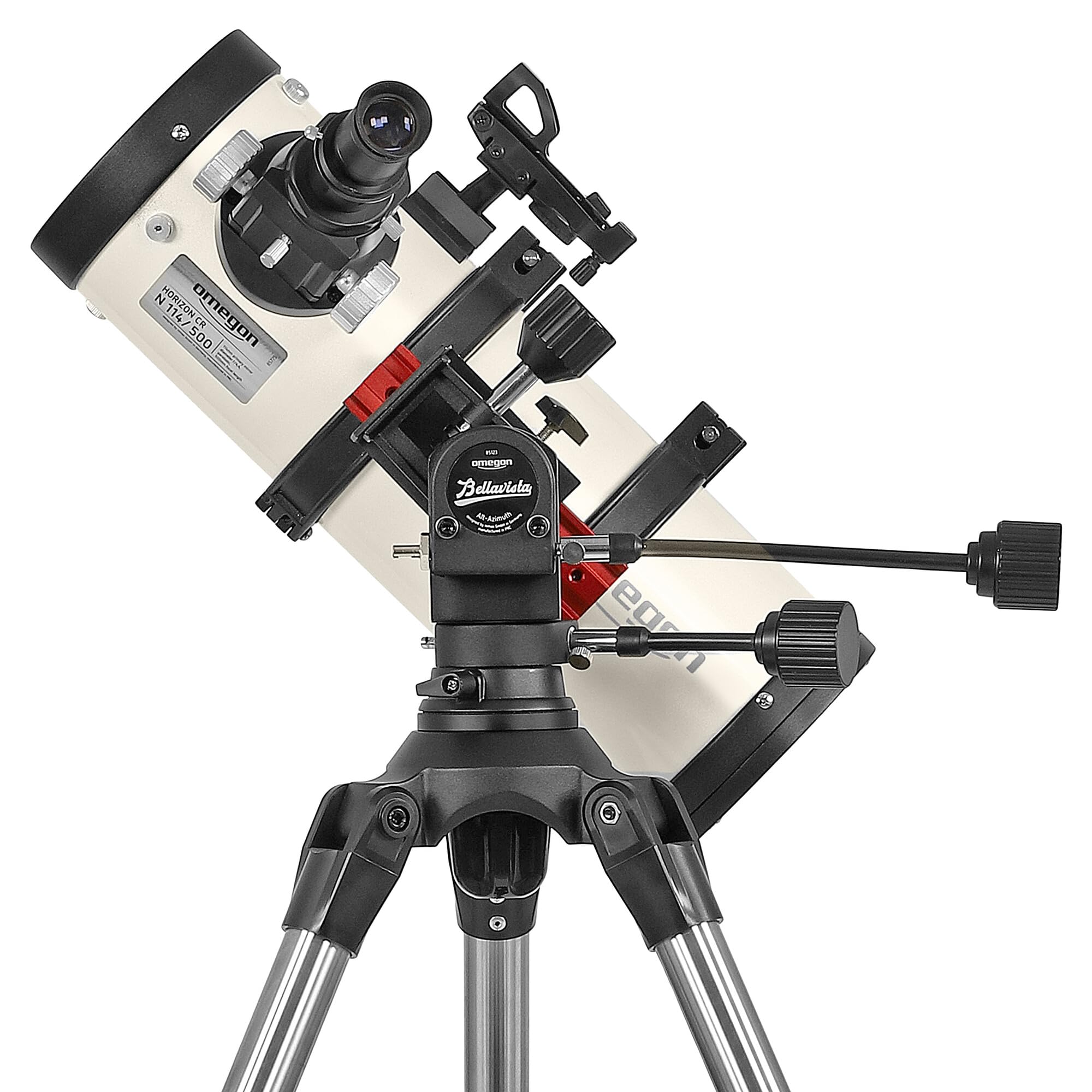 Telescopio Omegon Horizon CR N 114/500 AZ-Bellavista | Telescopio compatto | Specchi principali parabolici | Focheggiatore Crayford | Montatura AZ-Bellavista | Grandangolare e trasportabile