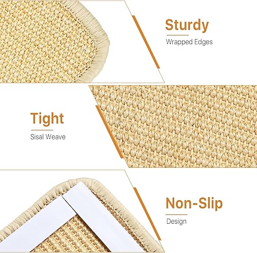 Miniatura 6 de 5 alfombrillas rascadoras para gatos, de 15.7 x 8 pulgadas, de sisal para gatos con cinta adhesiva, alfombrilla natural para arañazos para gatos,