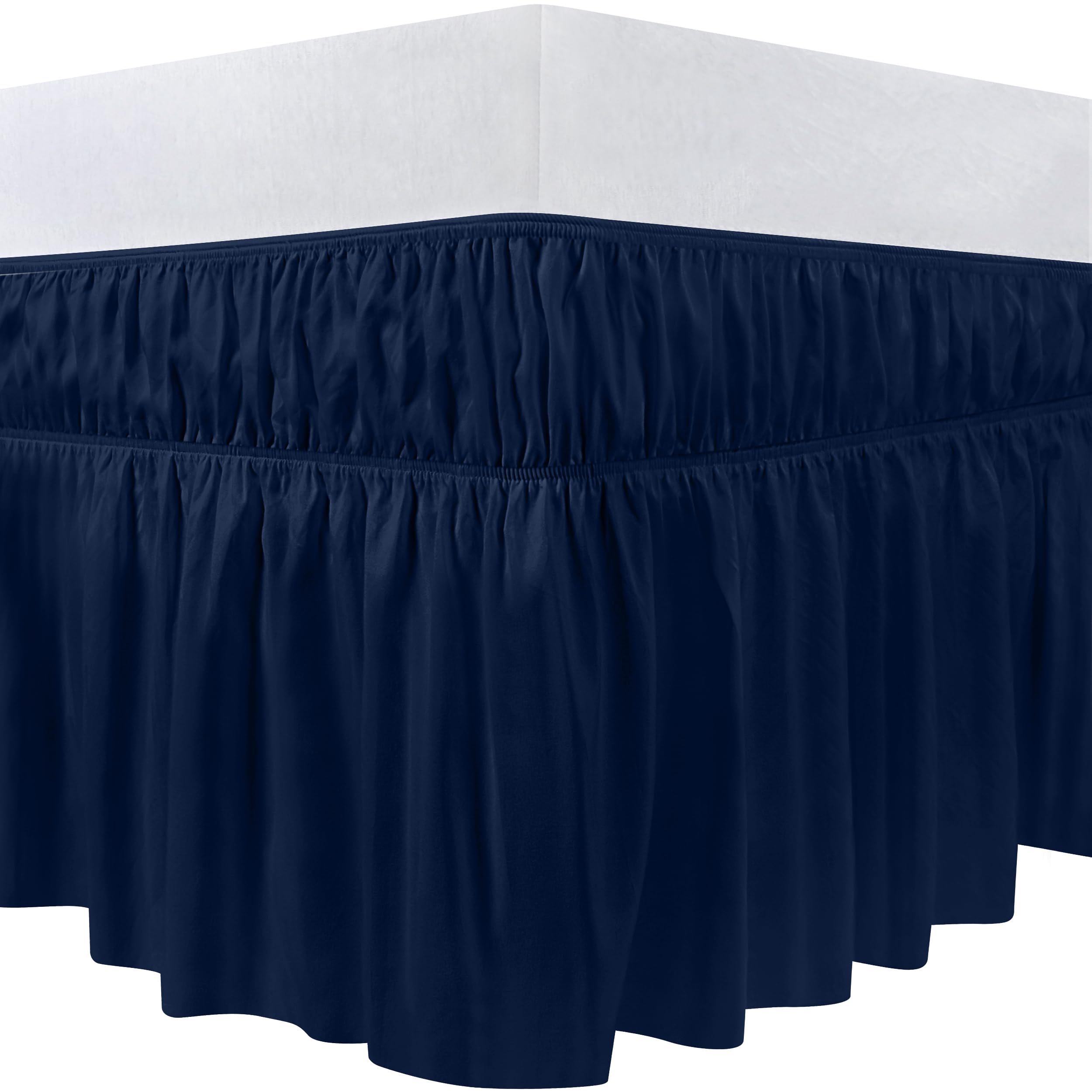 Utopia Bedding - Valance Sheet Double - 135 x 190 cm (Bulk Pack of 20) - Easy Wrap Around Elastic Bed Skirt - Soft Brushed Polyester Microfiber Bed Ruffle with a Drop of 40 cm - Navy — image 1