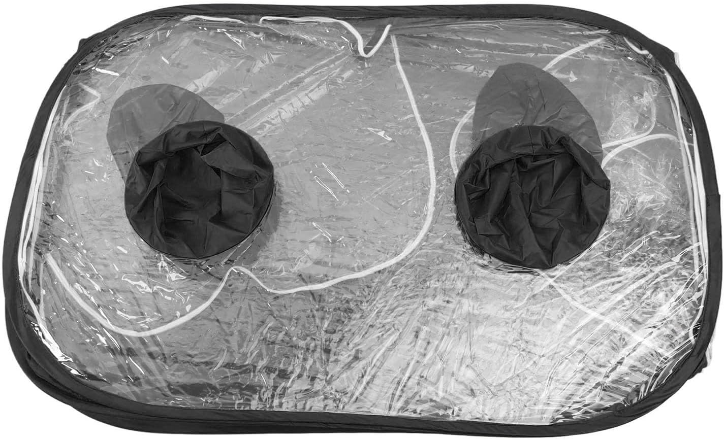 Focket Mushroom Growing Tent, Foldable PVC Still Air Box, Fruiting Chamber with 2 Air Vents and Zipper for Spores and Mushroom Cultivation