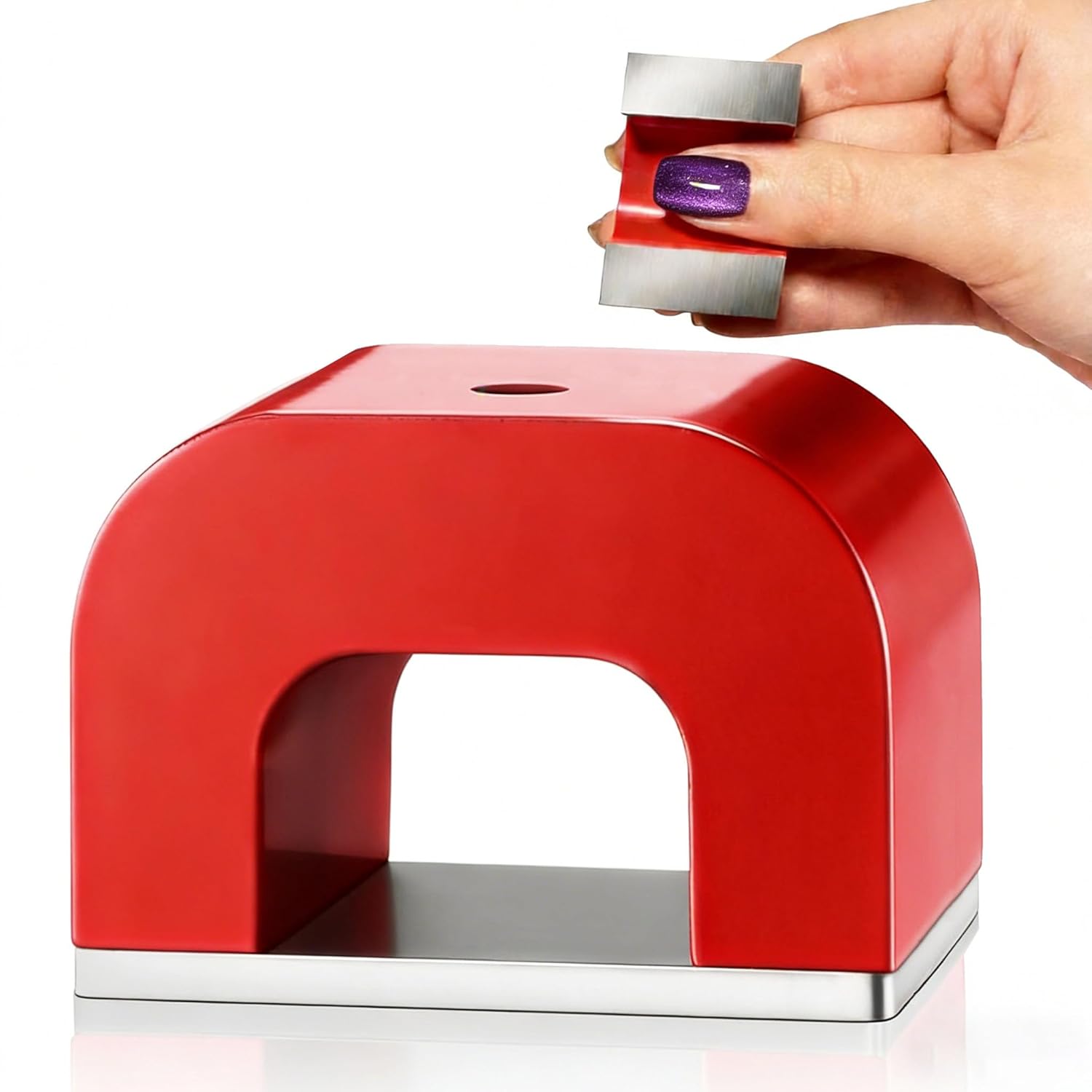 30 lb Horseshoe Magnet,Alnico Horseshoe Magnets for Nail Polish,Red Cast U Shaped Utility Magnet