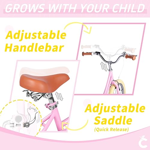 Miniatura 4 de Bicicleta para niños de 2 a 12 años de edad, niñas y niños de 12, 14, 16, 18 y 20 pulgadas, bicicletas retro con ruedas de entrenamiento, anillo de