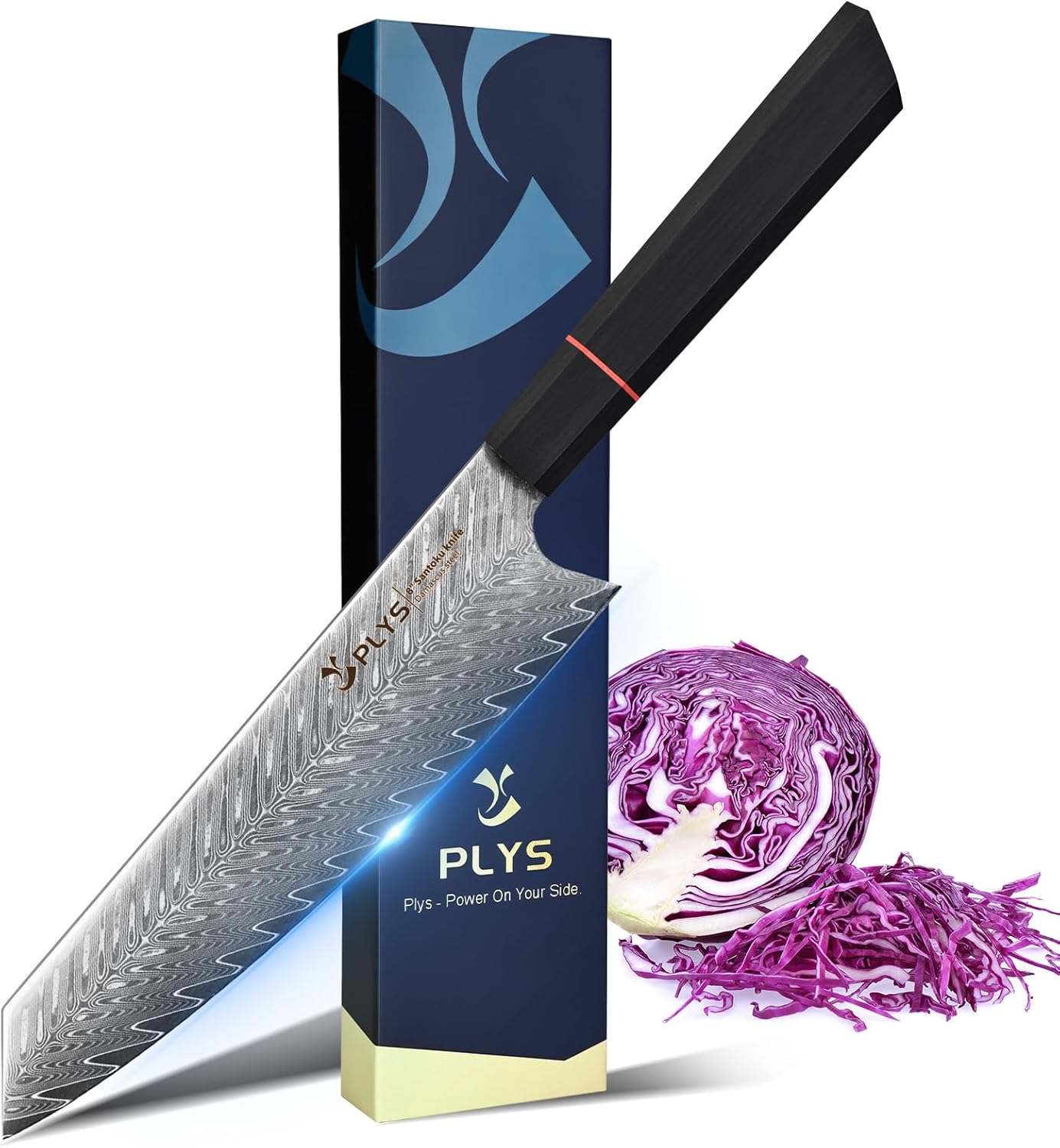 Kiritsuke Knife Damascus Kitchen Knives: 8-Inch Japanese Aus10 Professional Meat Knife with G10 Ergonomic Handle, Christmas Gift with Gift Box