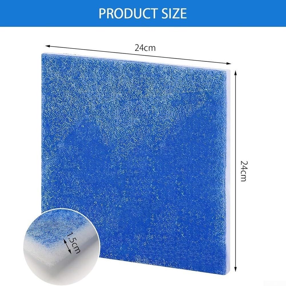 Filtro dell'aria di ricambio per ventola di scarico 00070, filtro lavabile in velluto di cotone per bagno e aria condizionata, riduce la polvere e facile montaggio, blu, 24 x 24 x 1,5 cm
