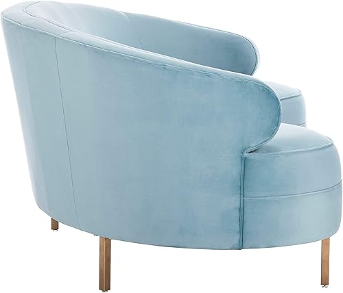 Vista 12 de SAFAVIEH Sofá curvo de terciopelo rosa claro Primrose Glam Couture