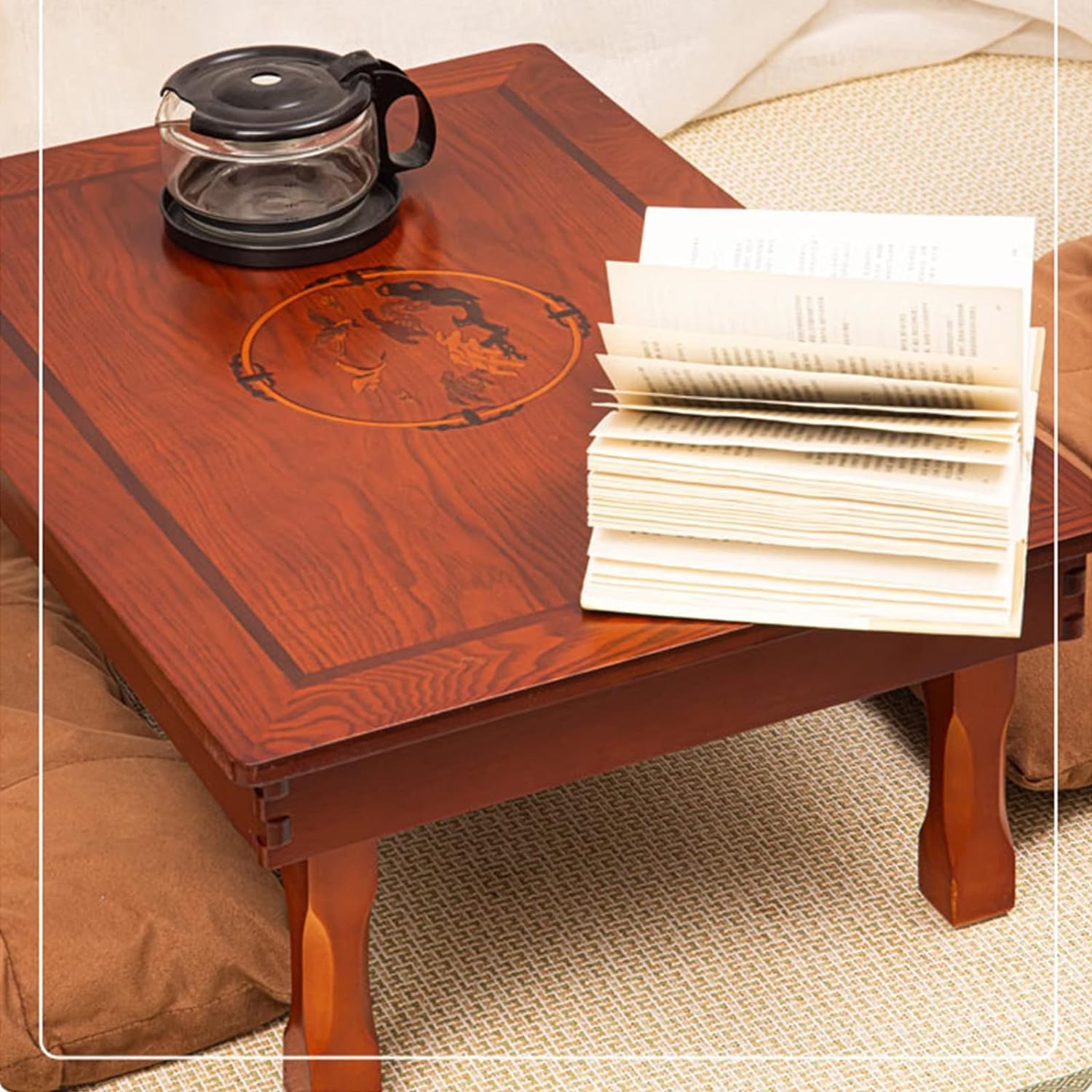 GeRRiT Mesa Plegable con Ventana salediza, Mesa Baja, Mesa de Comedor Plegable para el hogar, Mesa de té, Mini Mesa de Estudio para salón de té, balcón, Sala de Estar