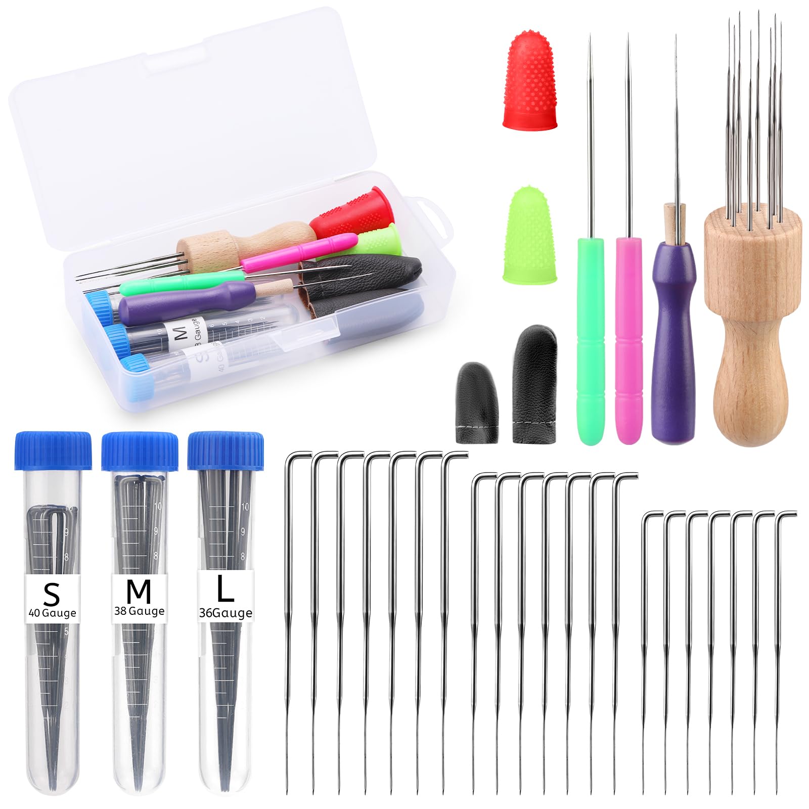 Set Da Infeltrimento Ad Ago 90 Pezzi: Kit Completo Per Principianti Con Aghi, Manico In Legno E Ditale - Crea Animali Di Lana E Accessori Fai Da Te - 2