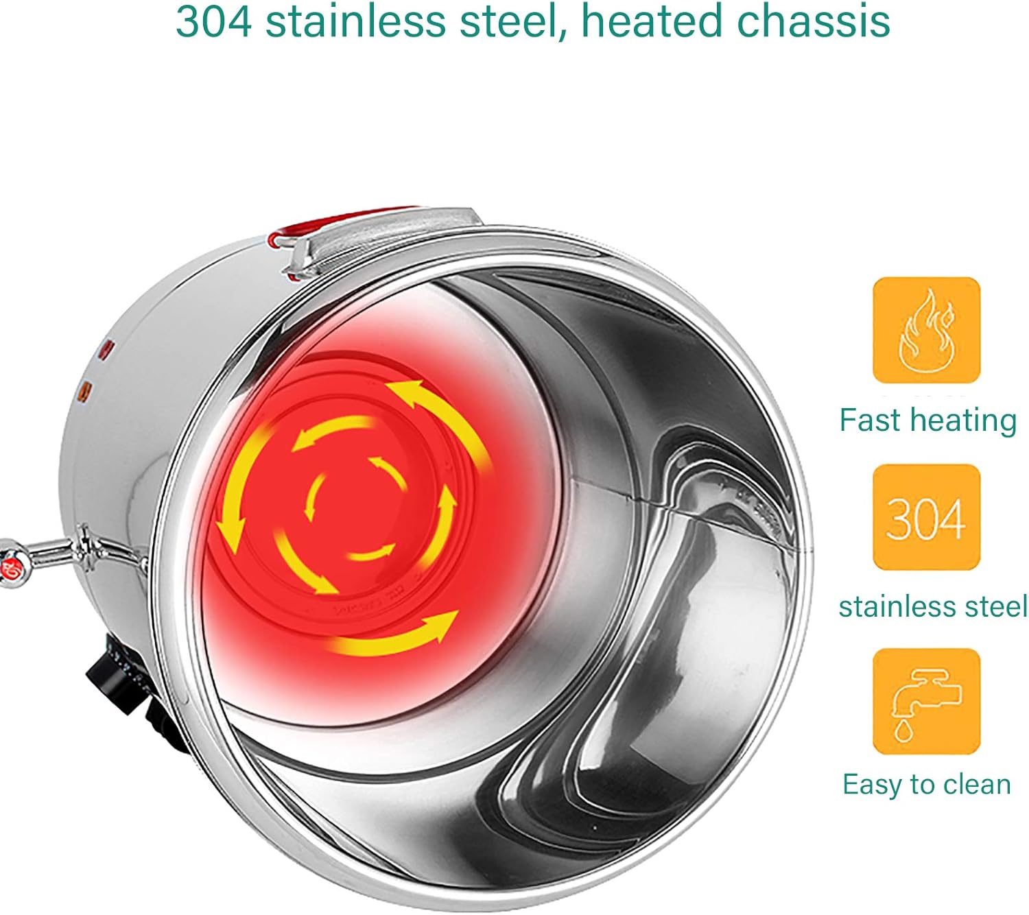 Commercial Stainless Steel Catering Urn, Catering Hot Water Boiler, Can Prevent Dry Burning & with Automatic Temperature Control & Keep Warm Function